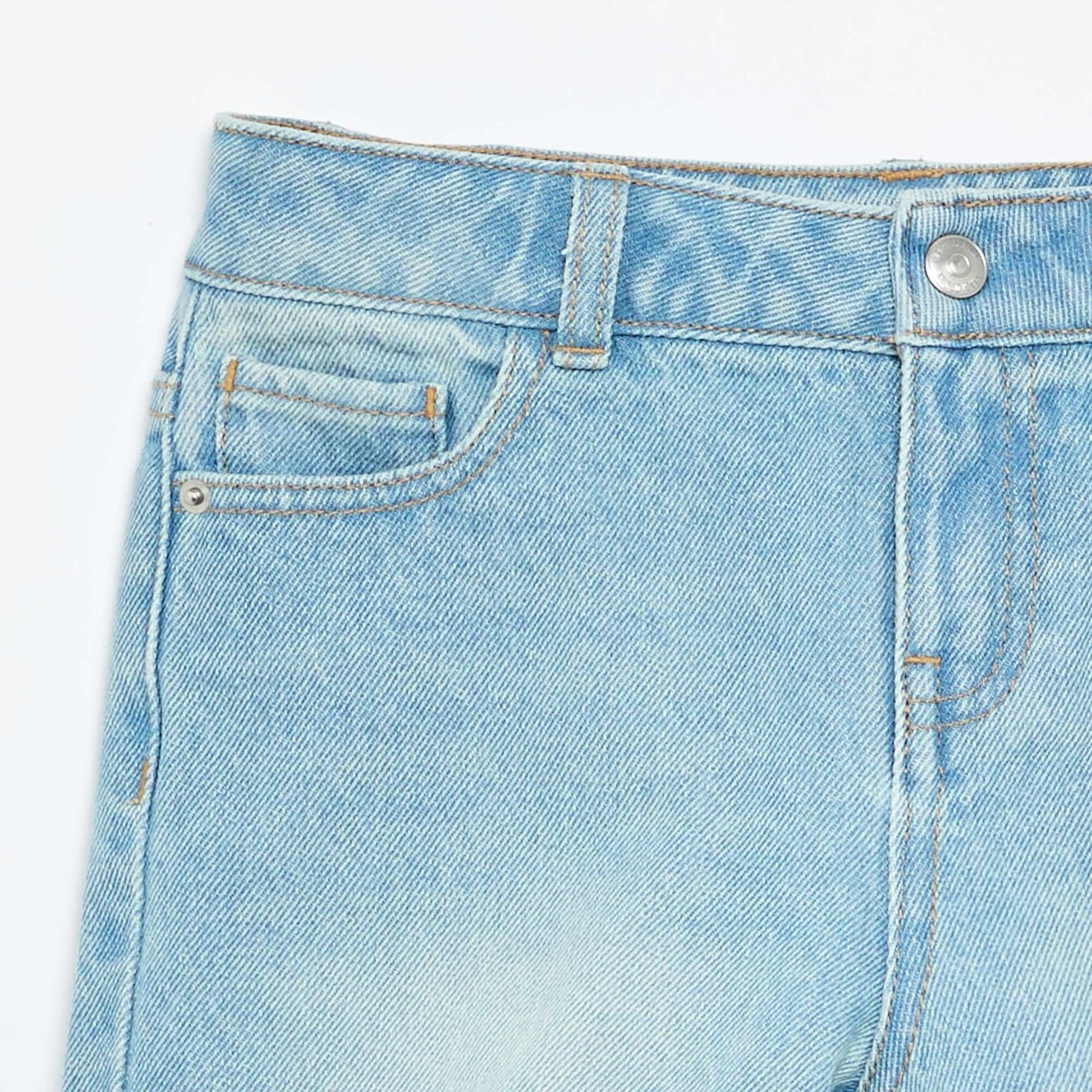 Short en denim taille haute BLEU