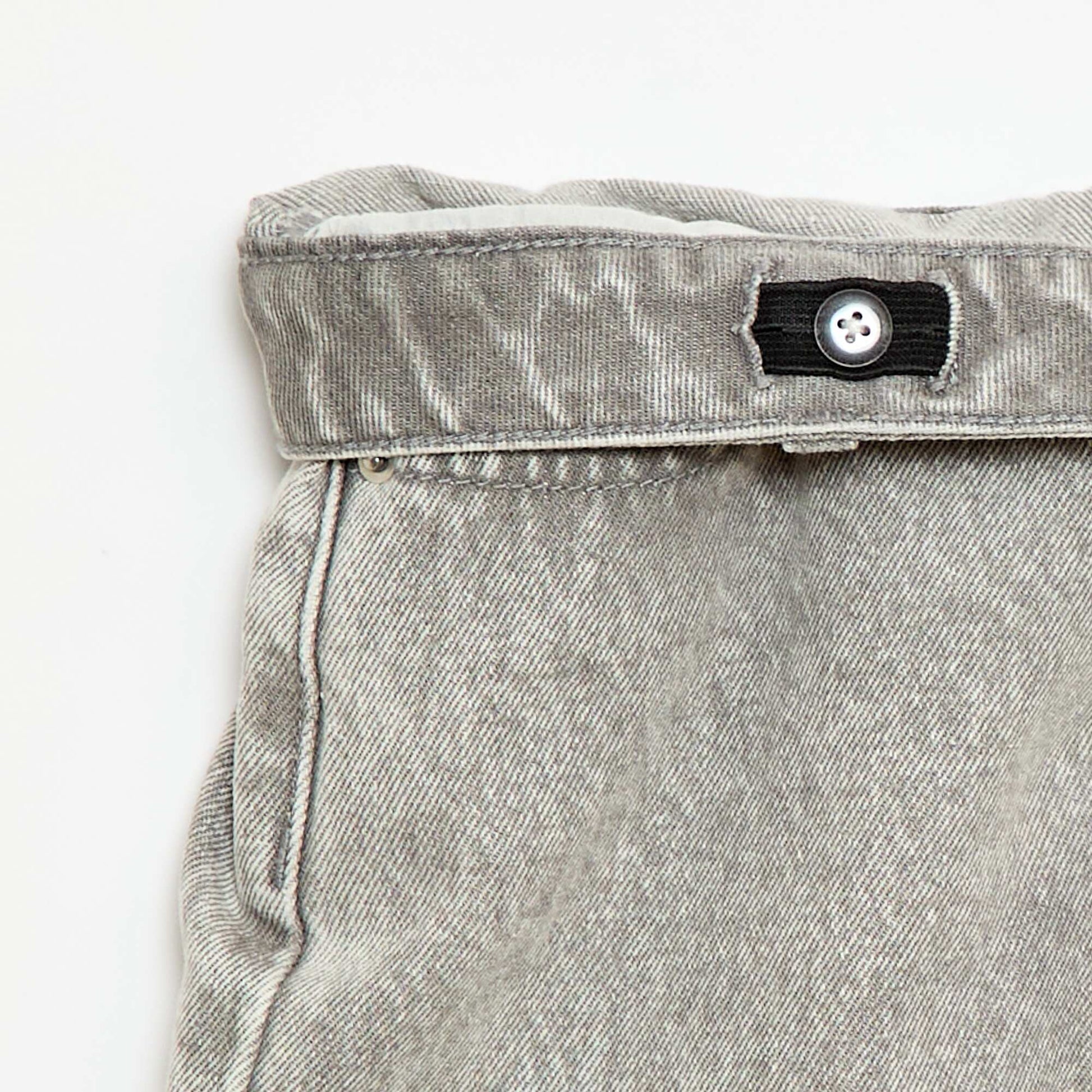 Short en denim taille haute GRIS