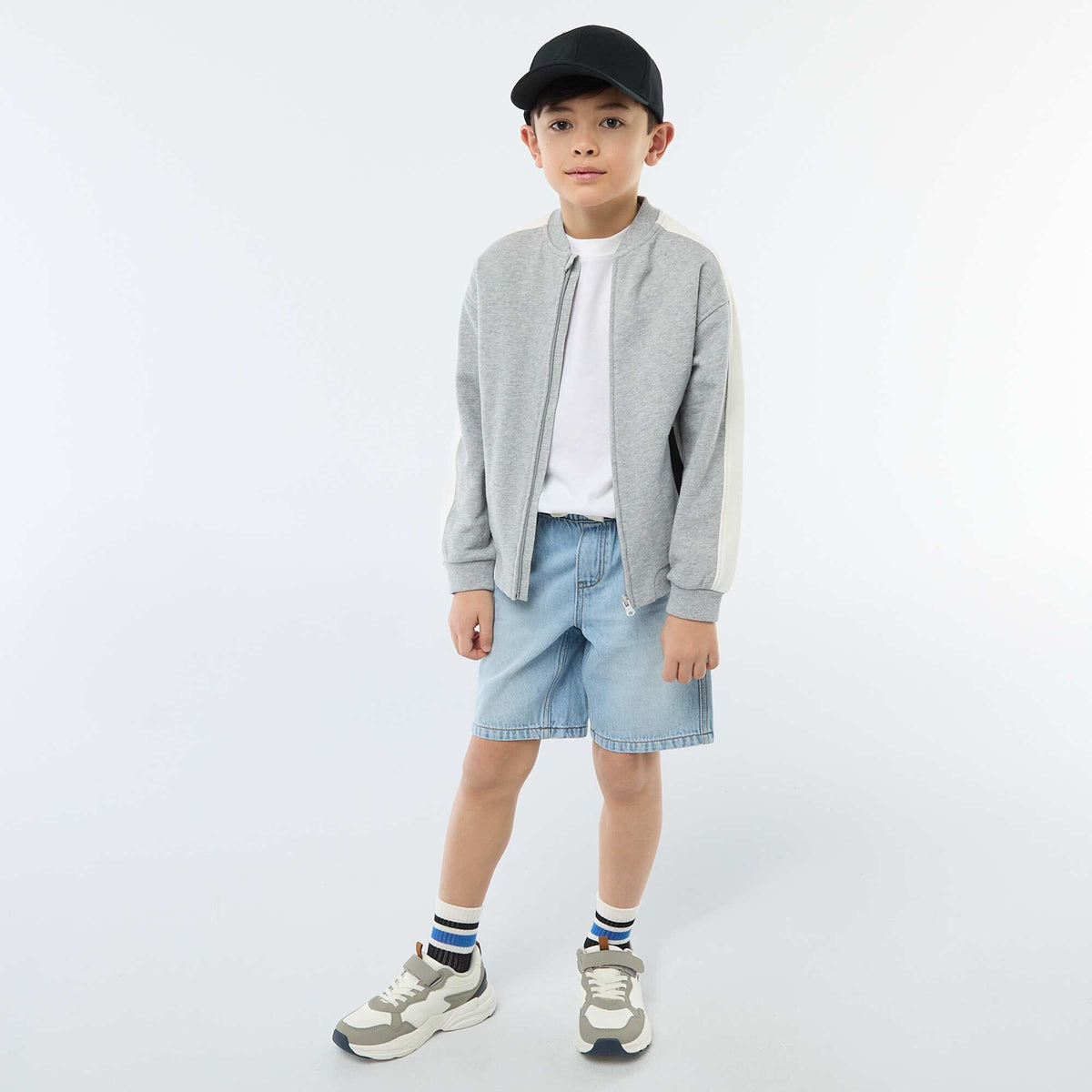 Short en jean élastiqué BLEU