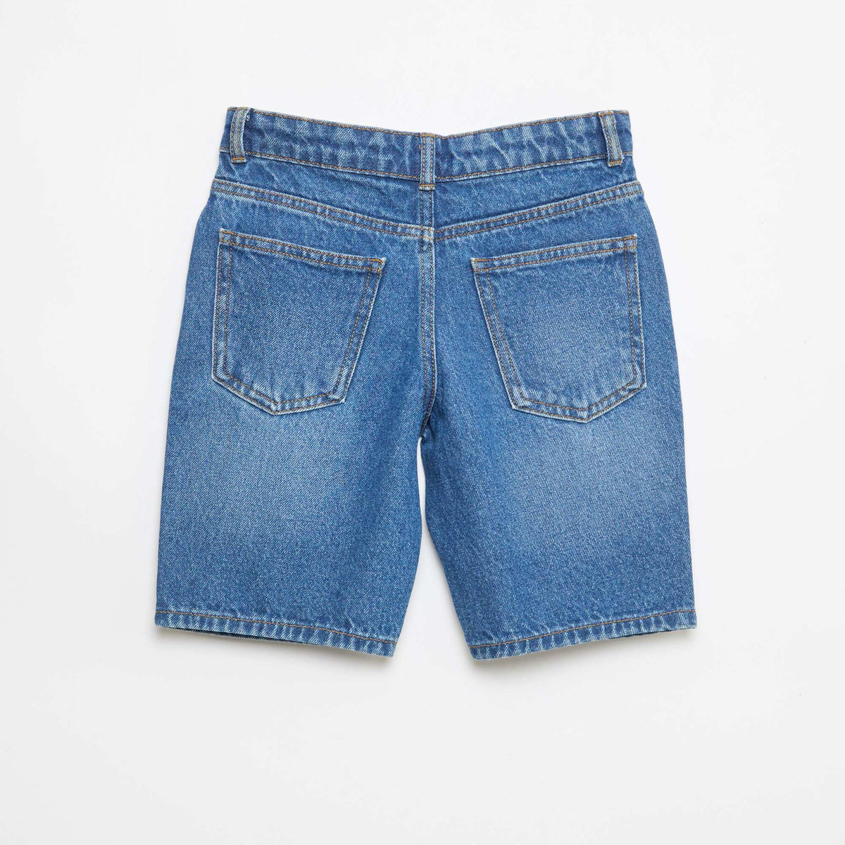 Bermuda denim slim fit stretch en coton BLEU