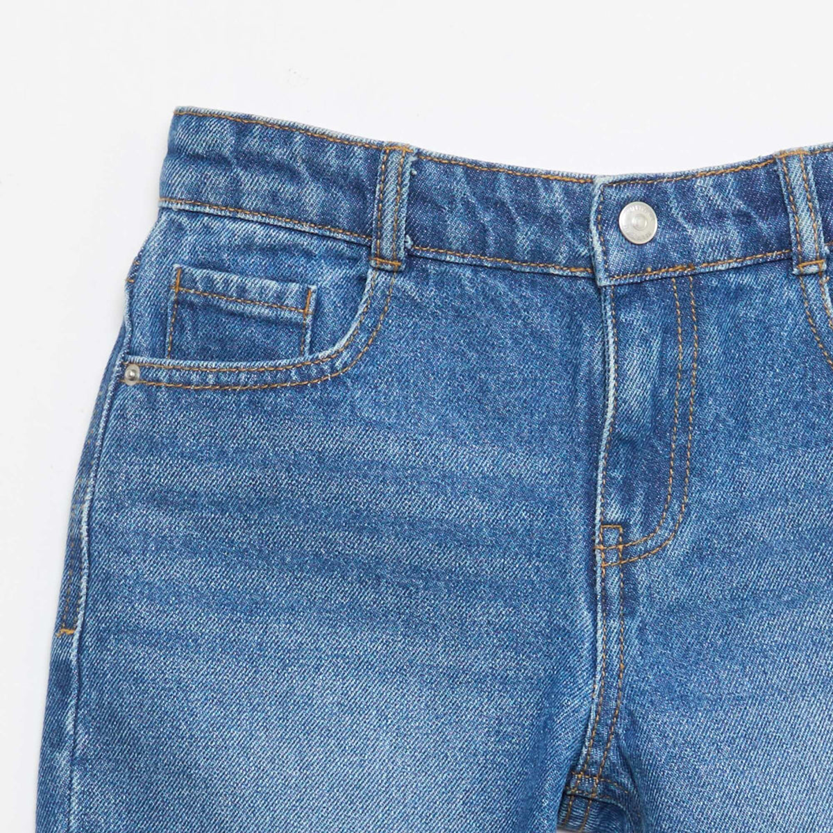 Bermuda denim slim fit stretch en coton BLEU