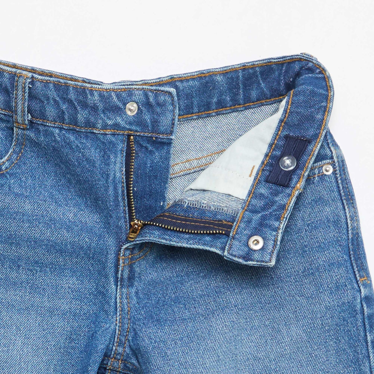 Bermuda denim slim fit stretch en coton BLEU