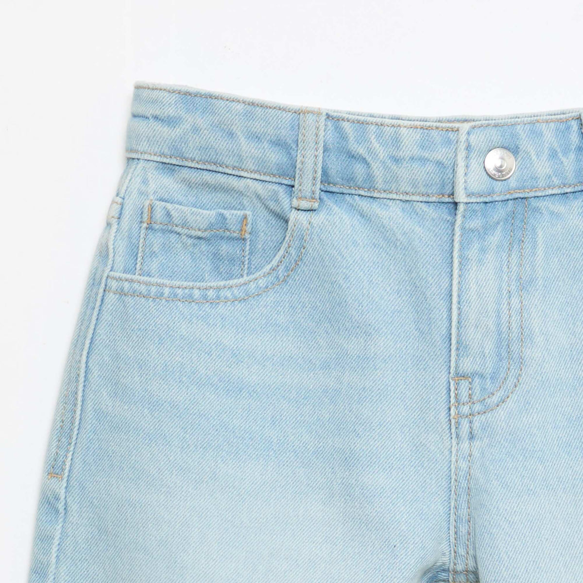 Bermuda denim slim fit stretch en coton BLEU CIEL