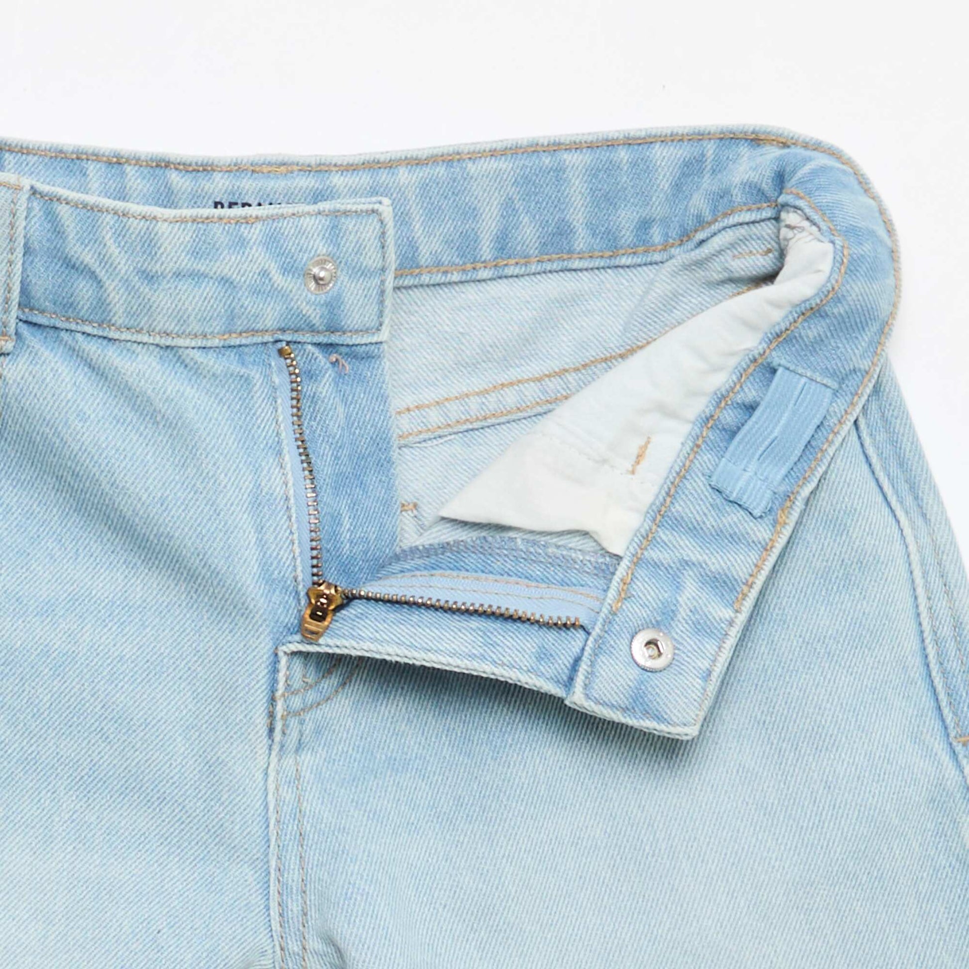Bermuda denim slim fit stretch en coton BLEU CIEL