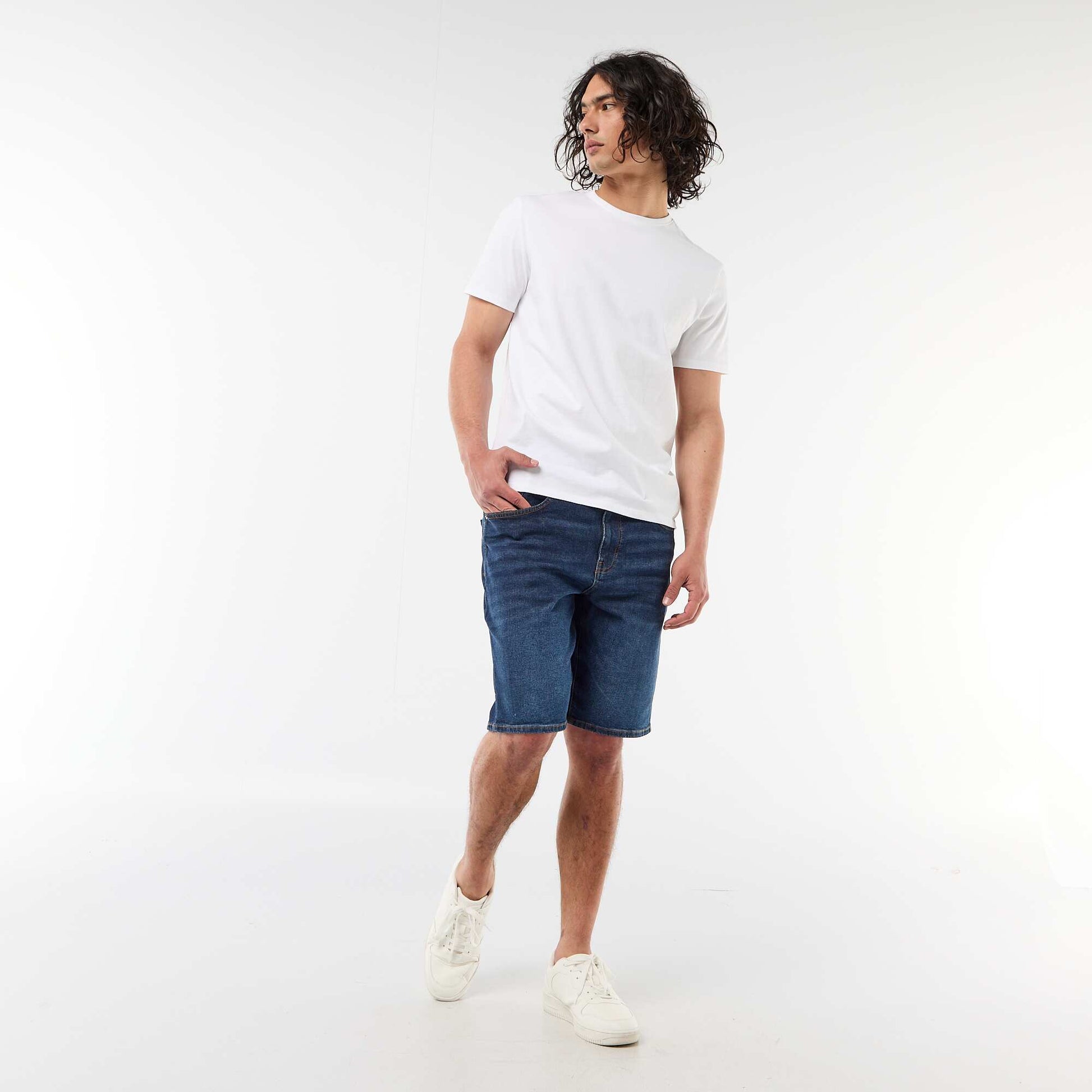 Bermuda en jean slim fit BLEU