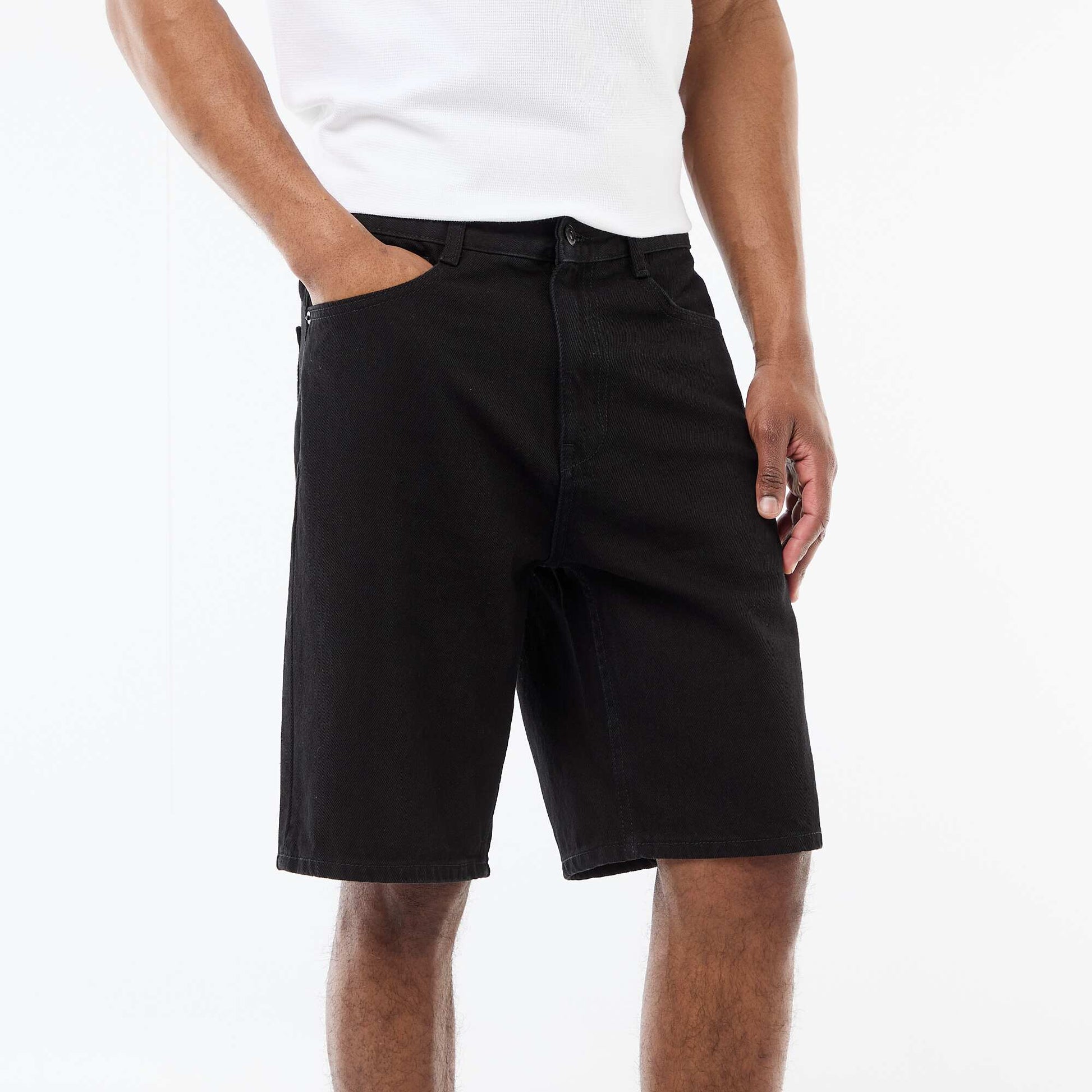 Bermuda en jean NOIR