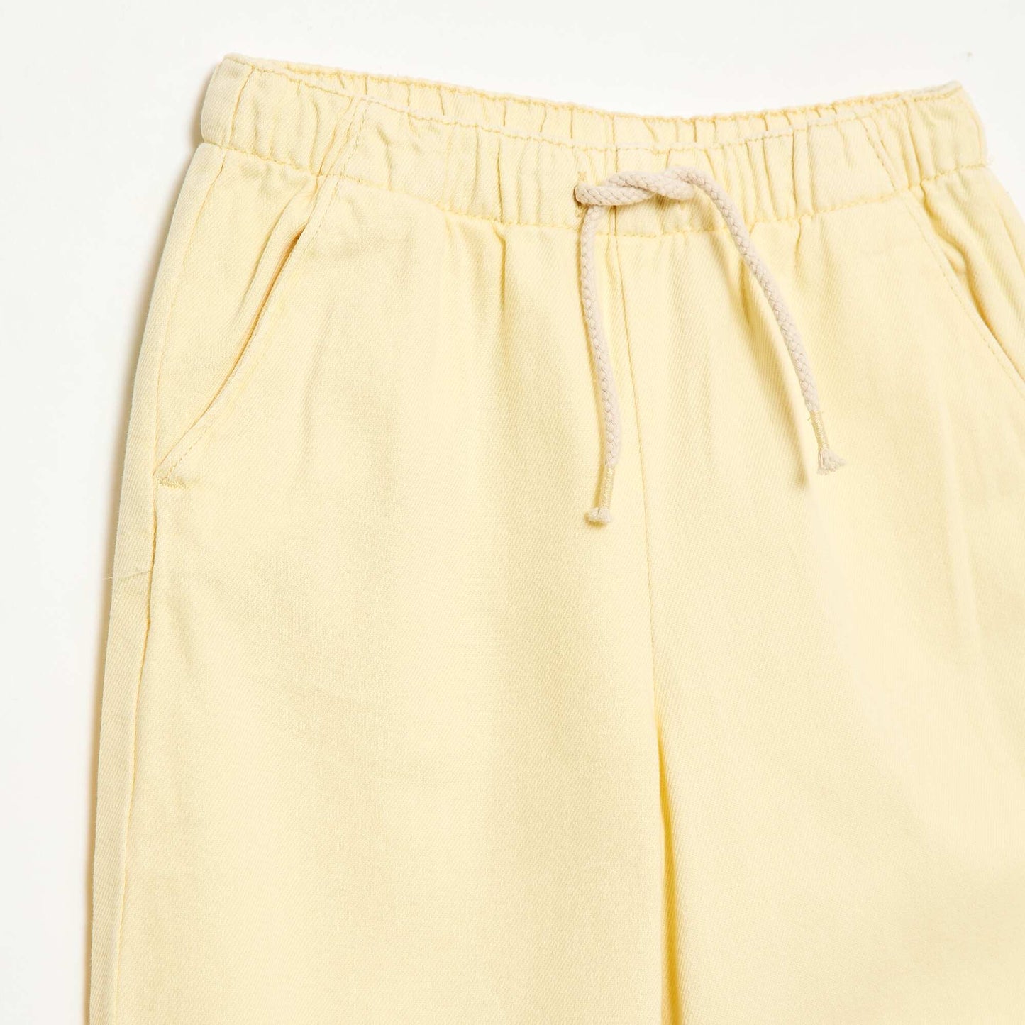 Pantalon en twill avec cordons de serrage JAUNE