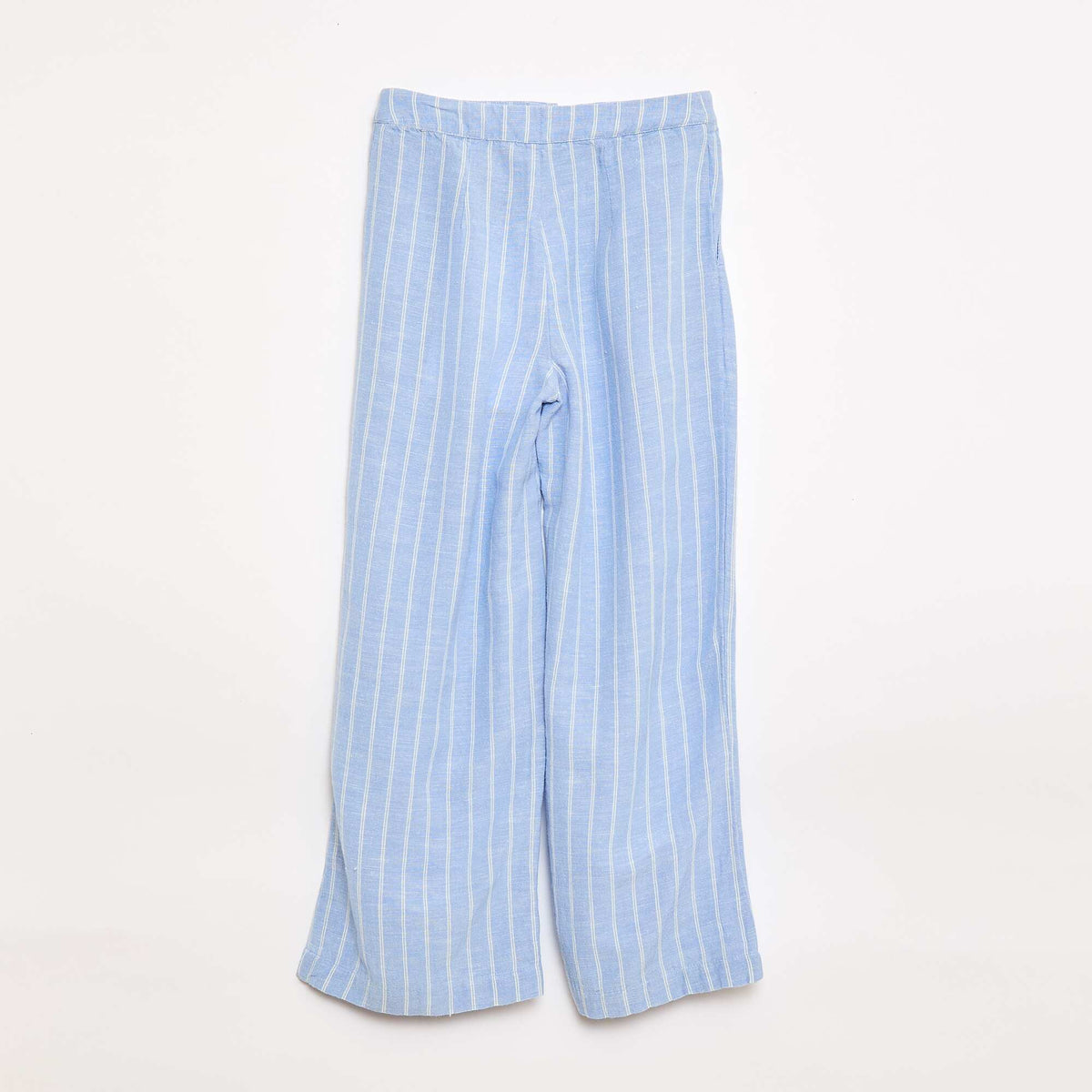 Pantalon large en lin mélangé BLEU