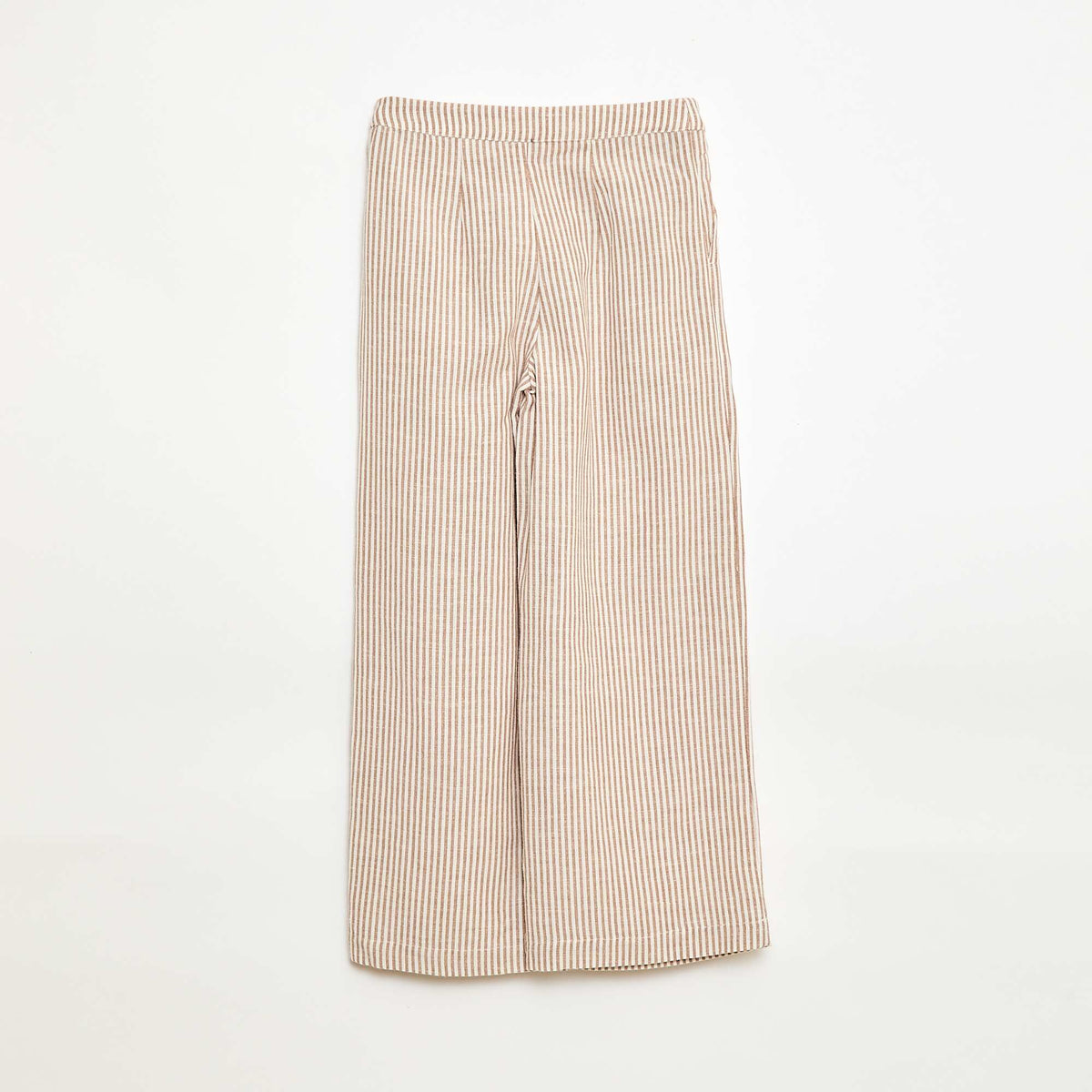 Pantalon large en lin mélangé BEIGE