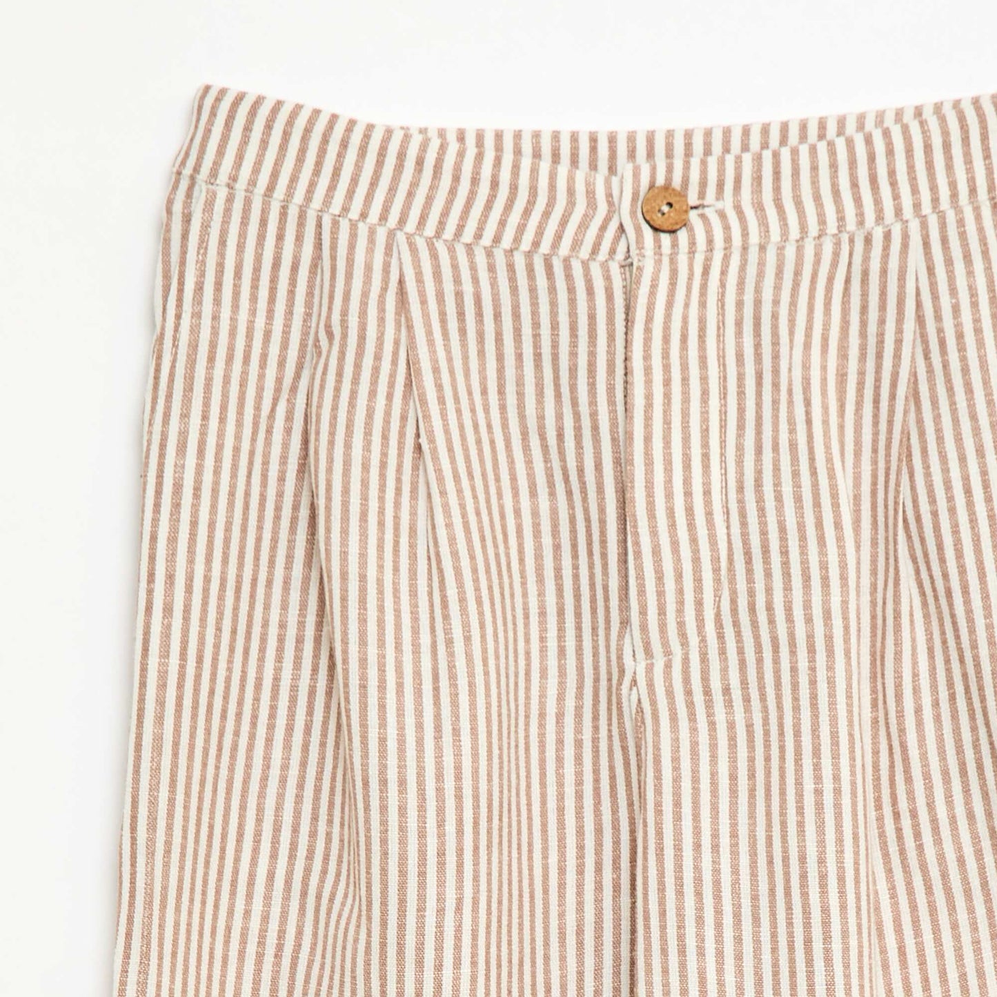 Pantalon large en lin mélangé BEIGE