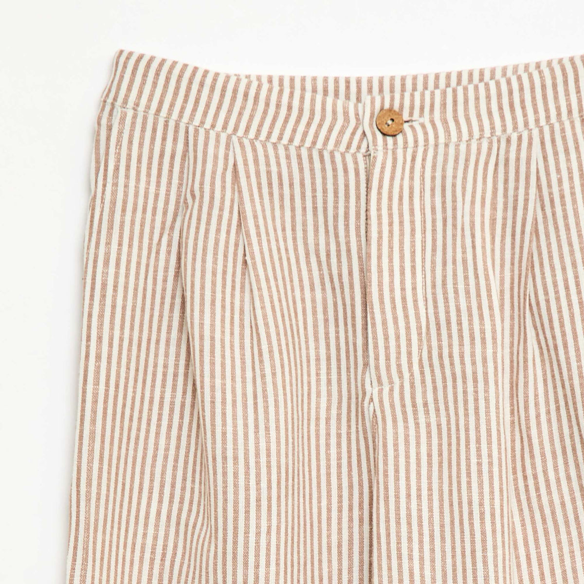 Pantalon large en lin mélangé BEIGE