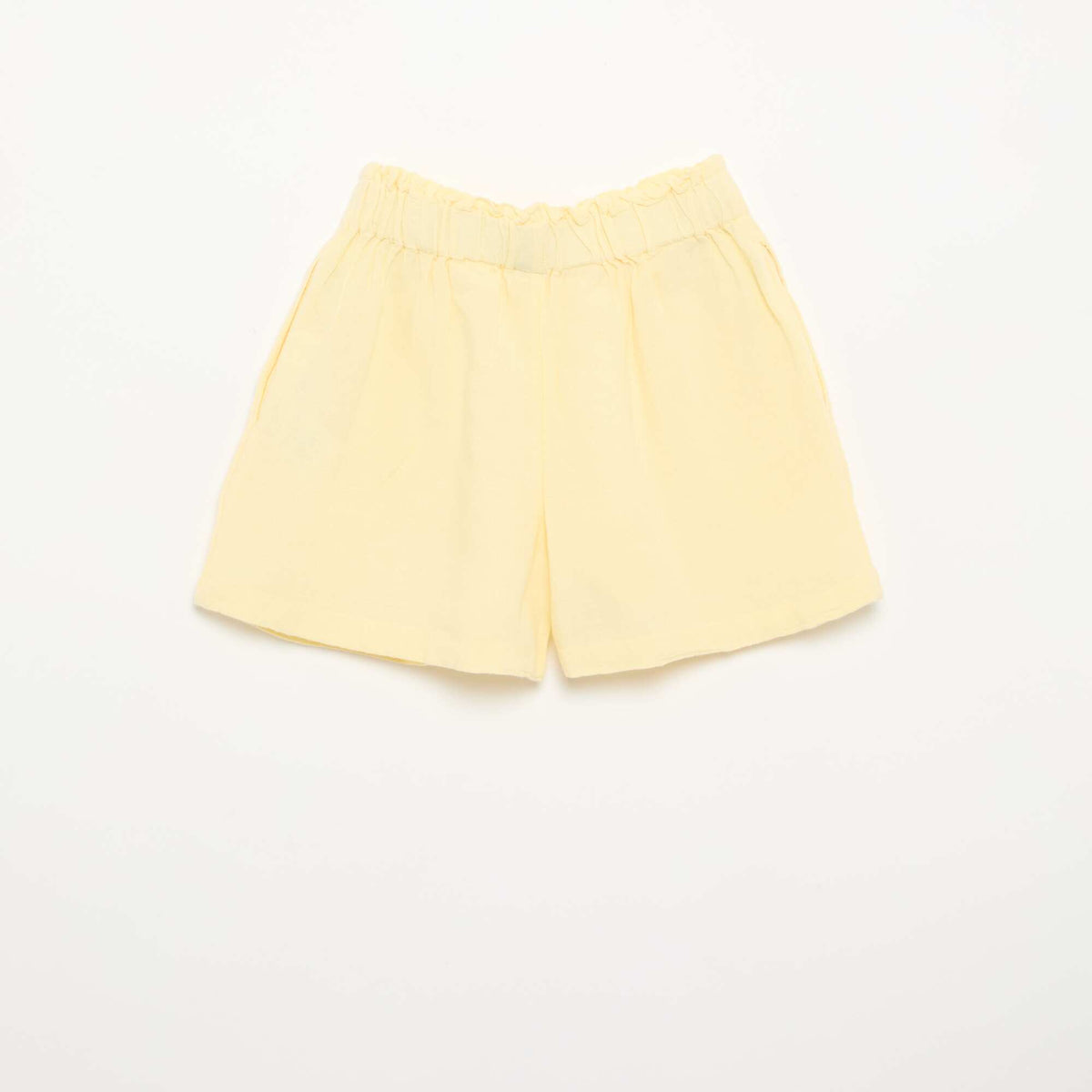 Short uni avec nœud fantaisie JAUNE