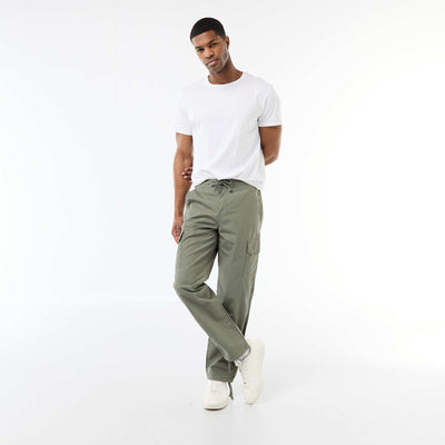 Pantalon multipoche regular fit VERT