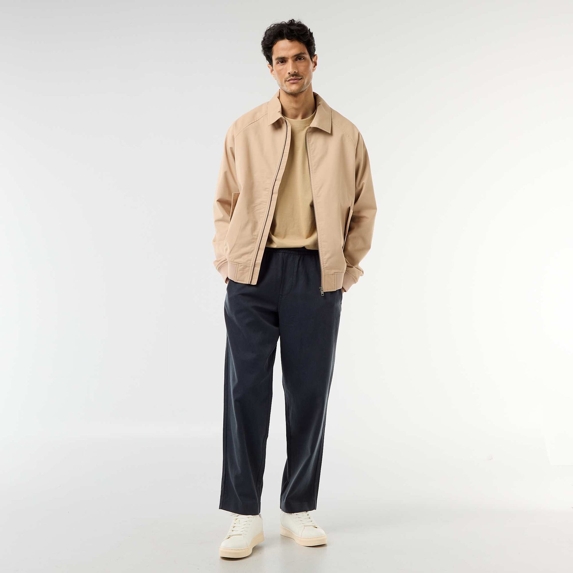 Pantalon avec ceinture élastiquée BLEU