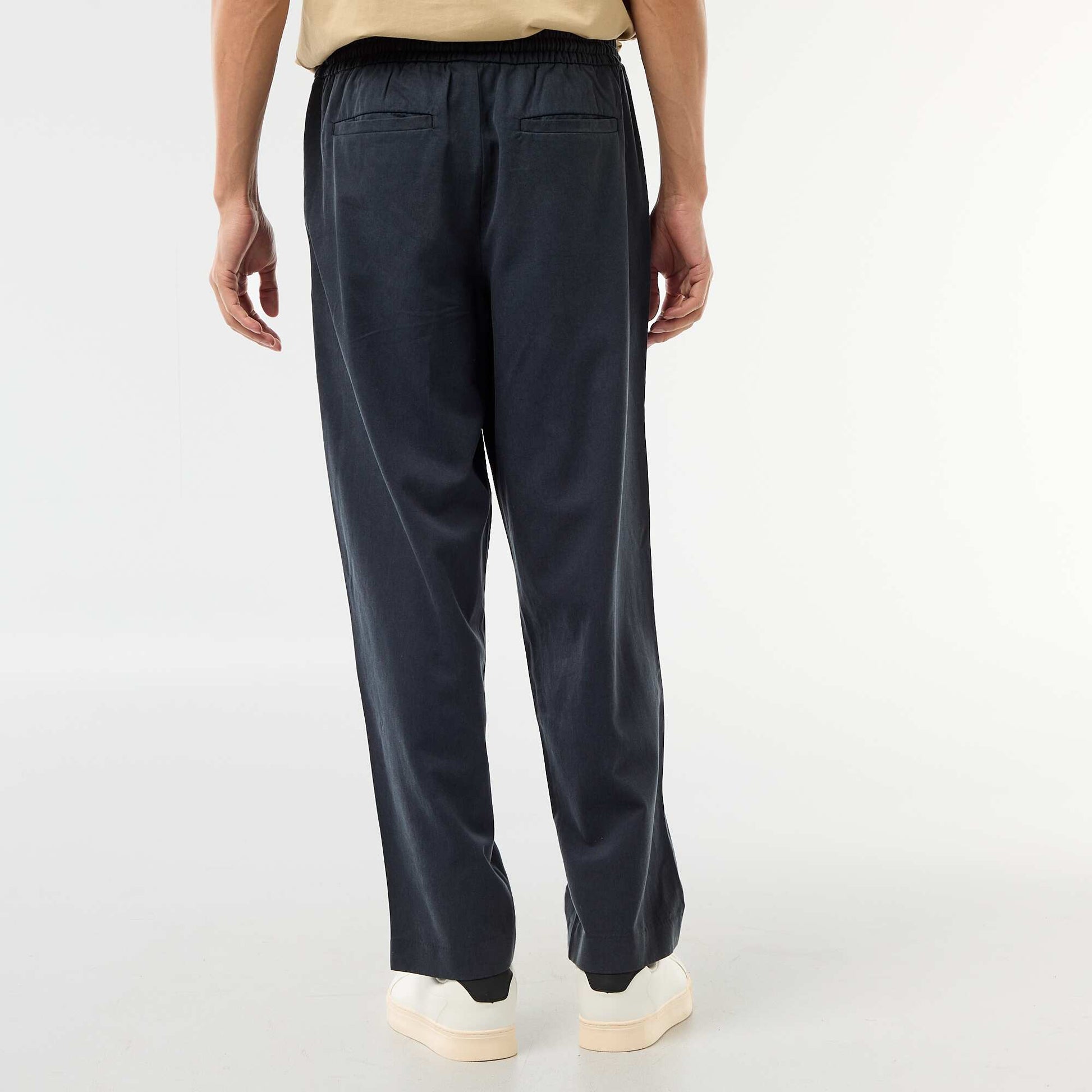 Pantalon avec ceinture élastiquée BLEU
