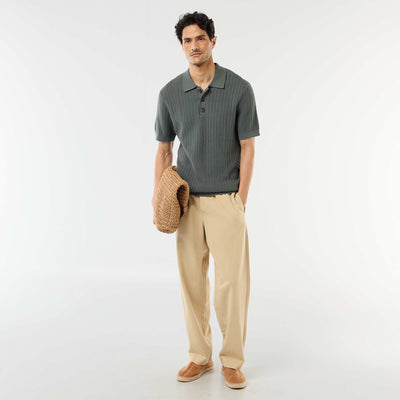 Pantalon avec ceinture élastiquée BEIGE
