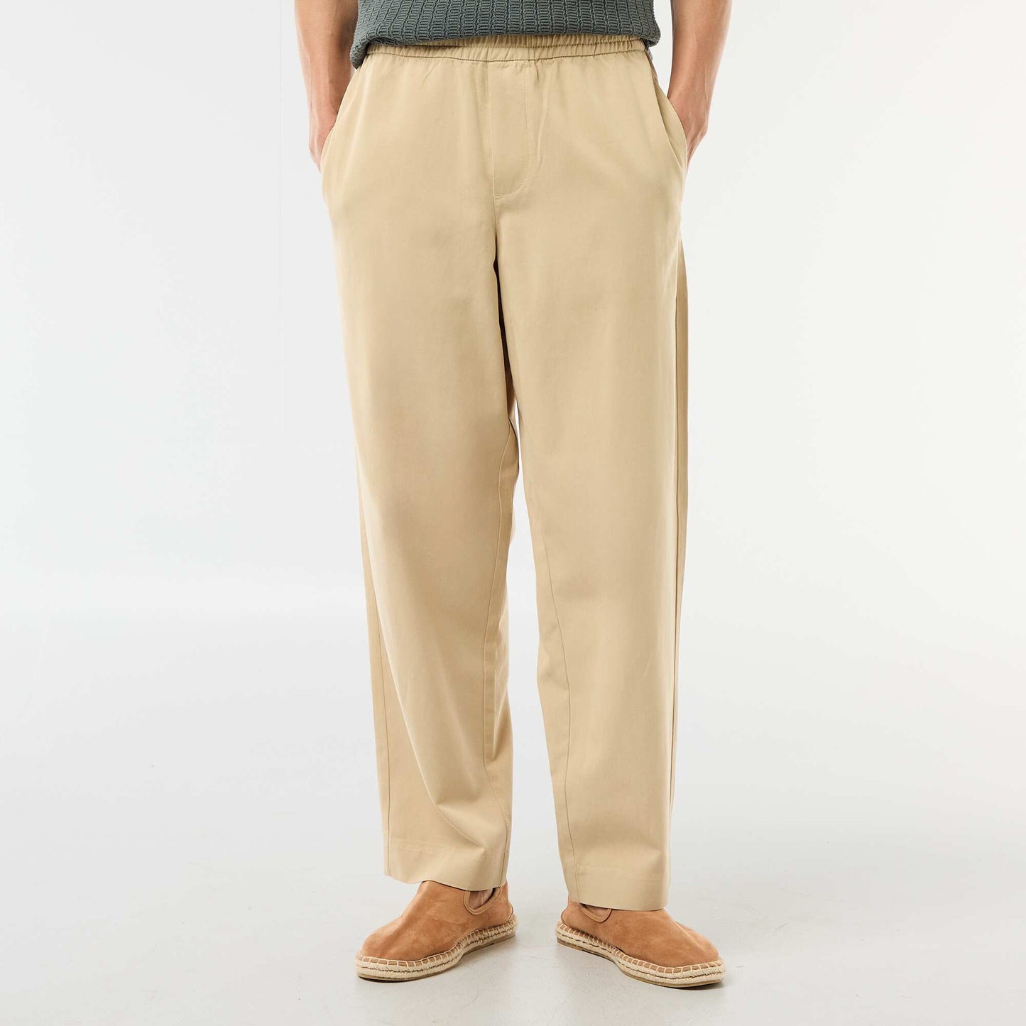Pantalon avec ceinture élastiquée BEIGE