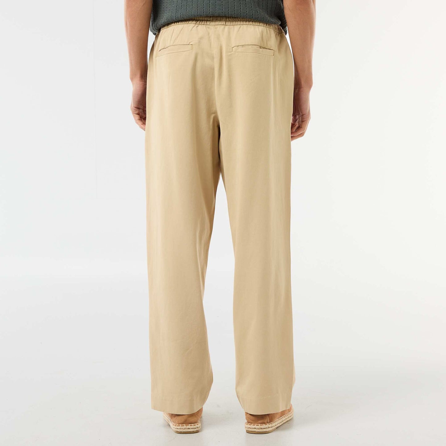 Pantalon avec ceinture élastiquée BEIGE