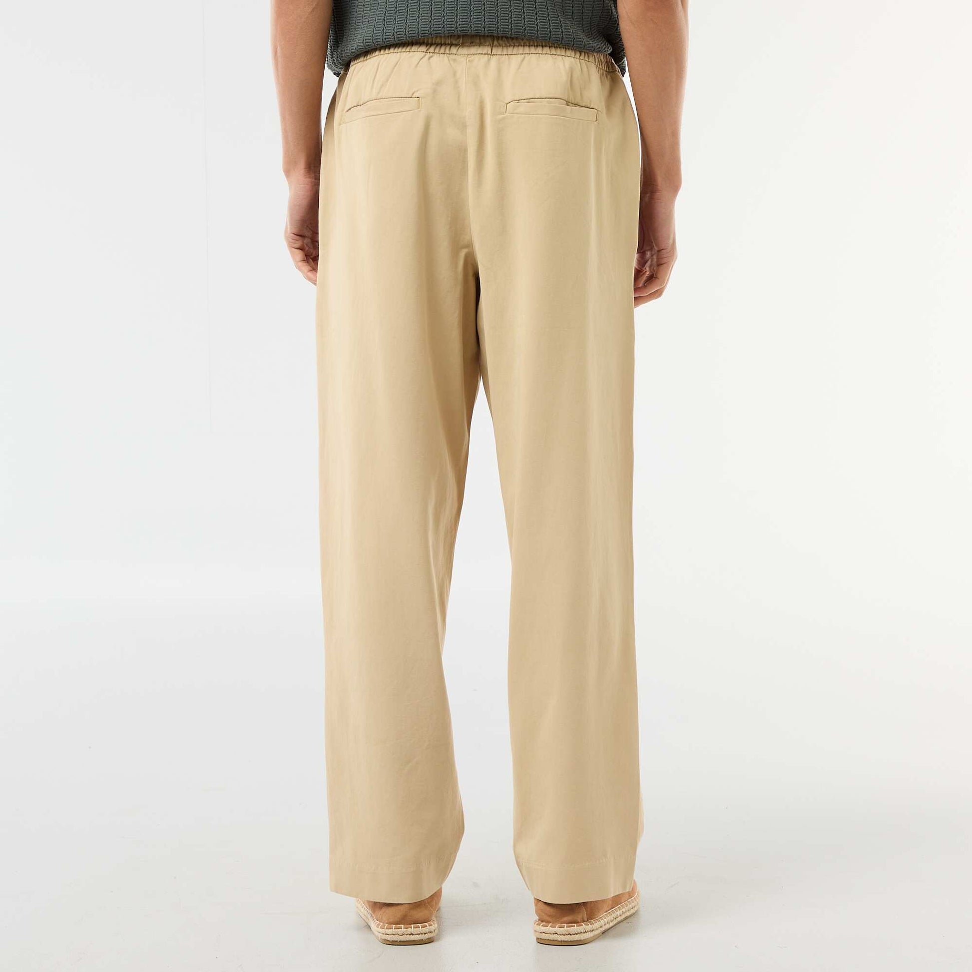 Pantalon avec ceinture élastiquée BEIGE