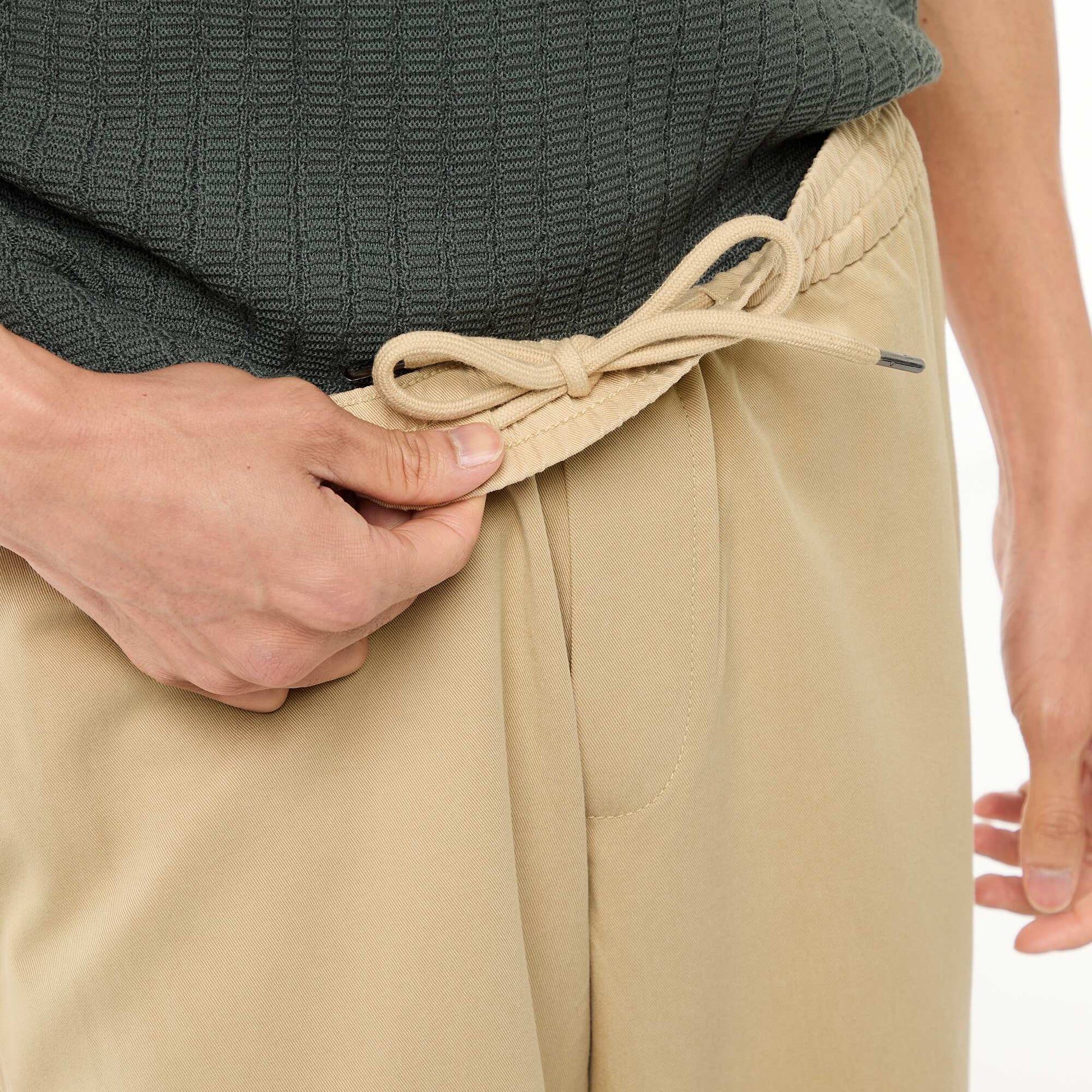 Pantalon avec ceinture élastiquée BEIGE