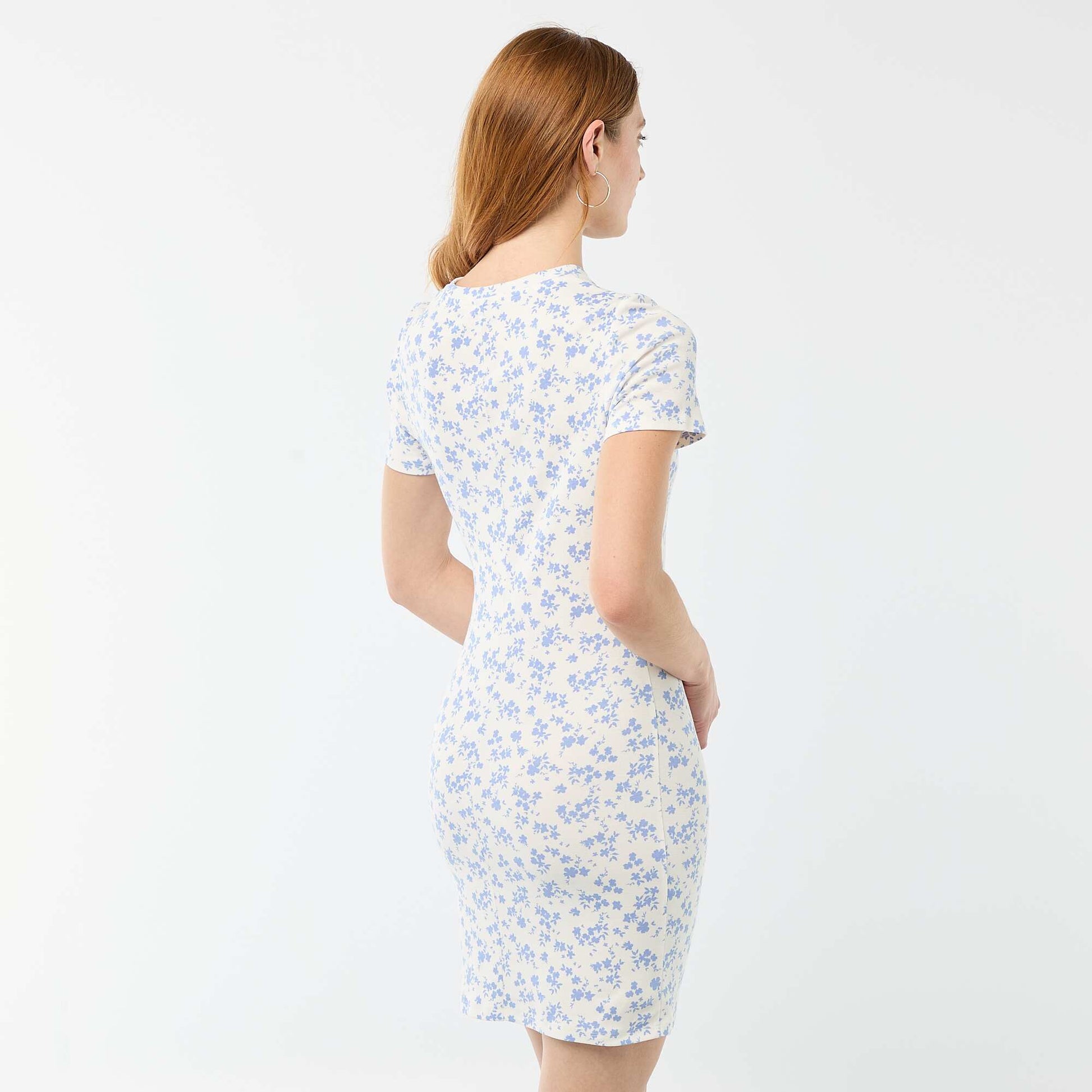 Robe t-shirt courte avec nœud fantaisie BEIGE