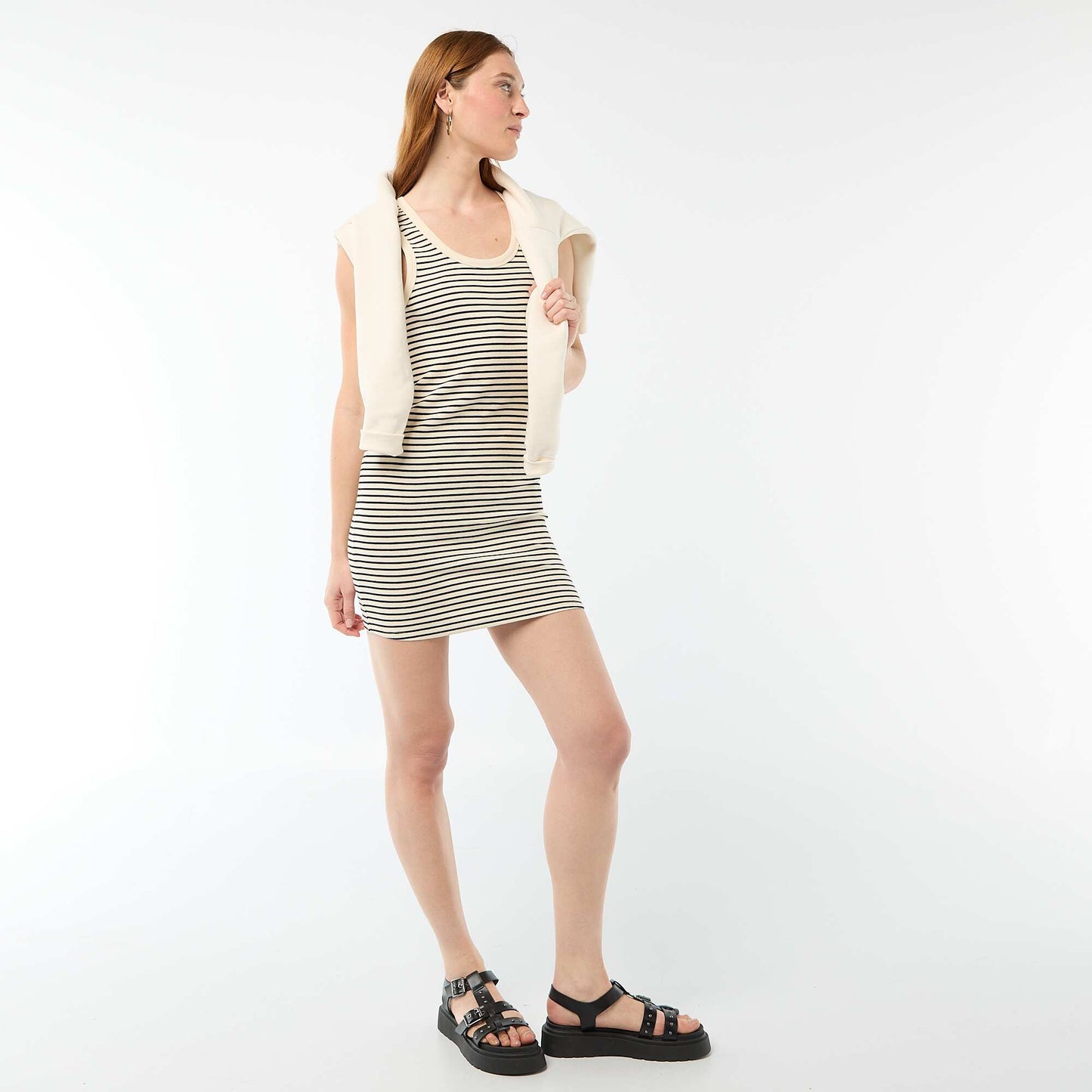 Robe midi type débardeur BLANC