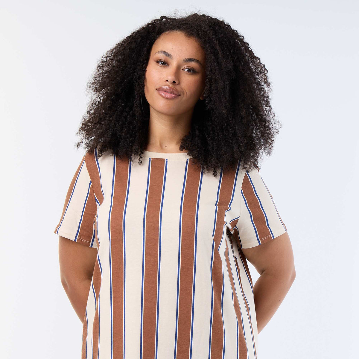 Robe t-shirt longue unie BEIGE