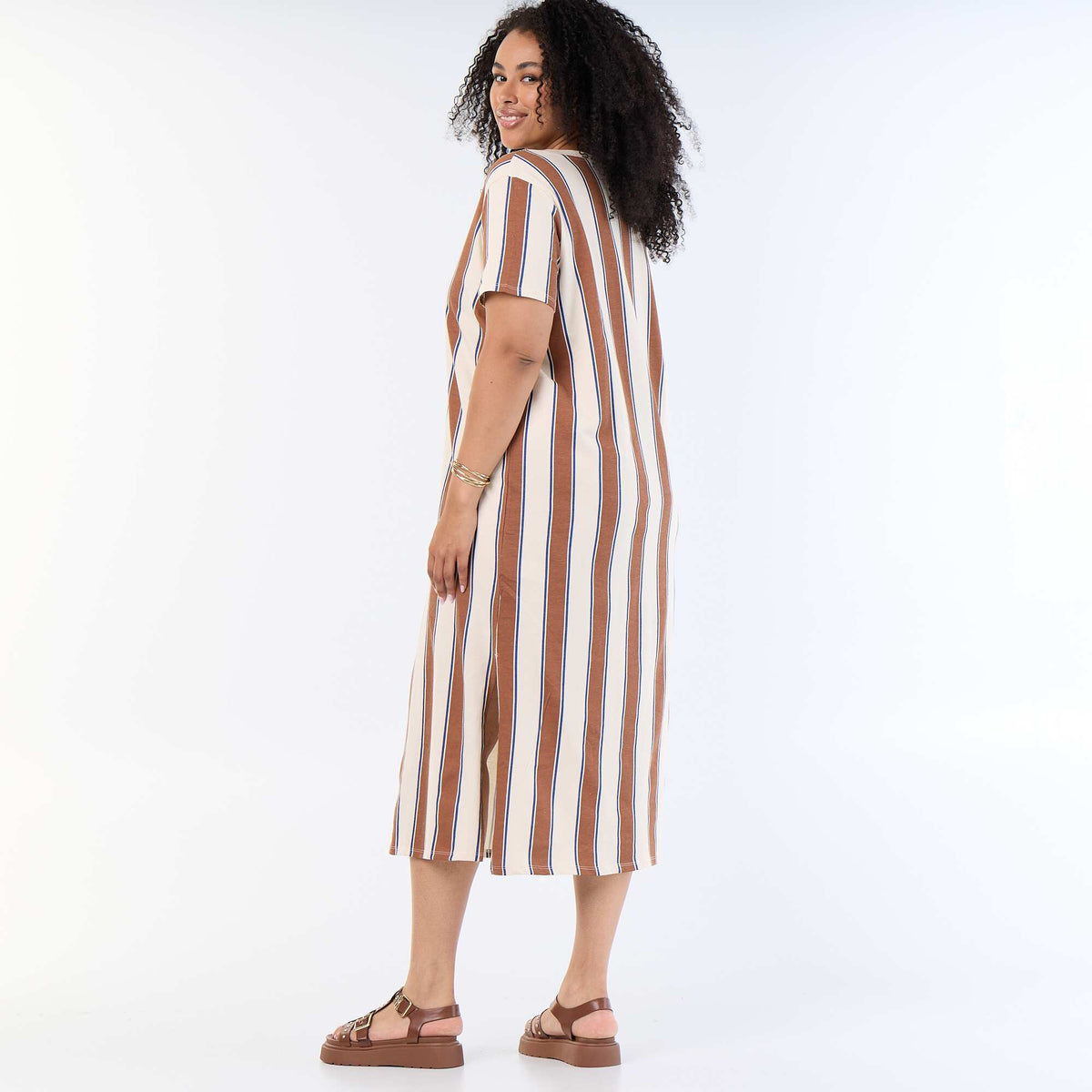 Robe t-shirt longue unie BEIGE