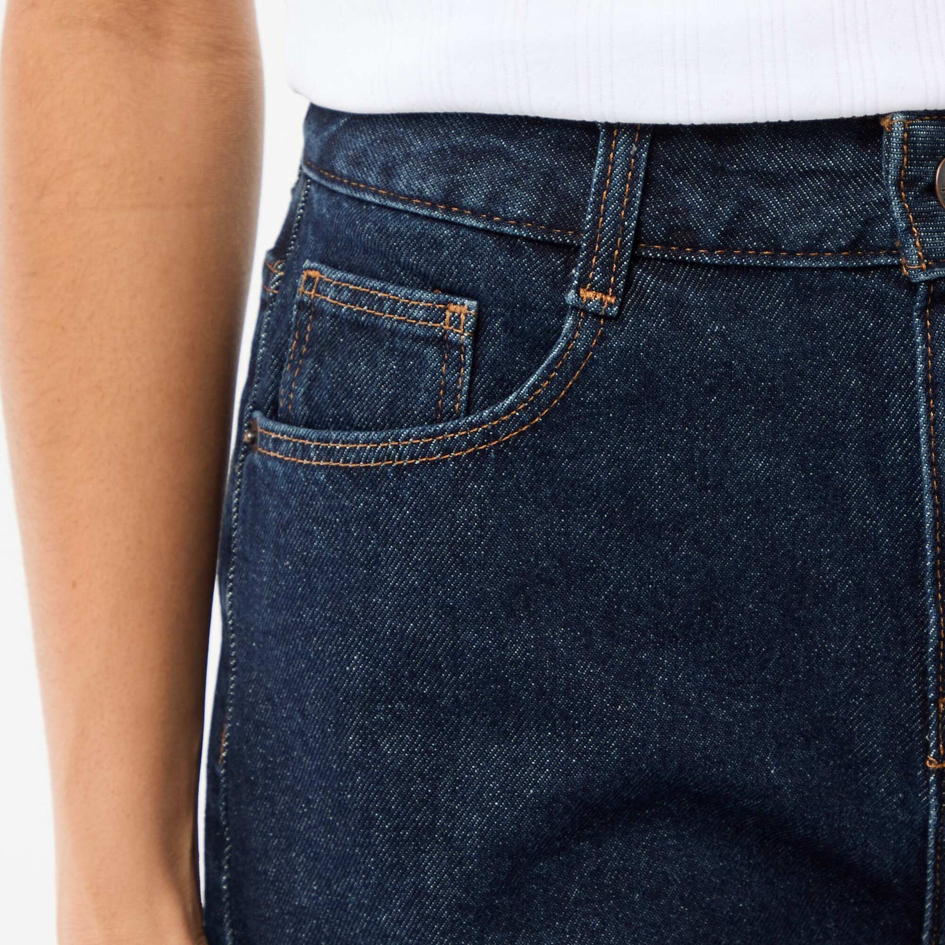 Short taille haute en jean BLEU