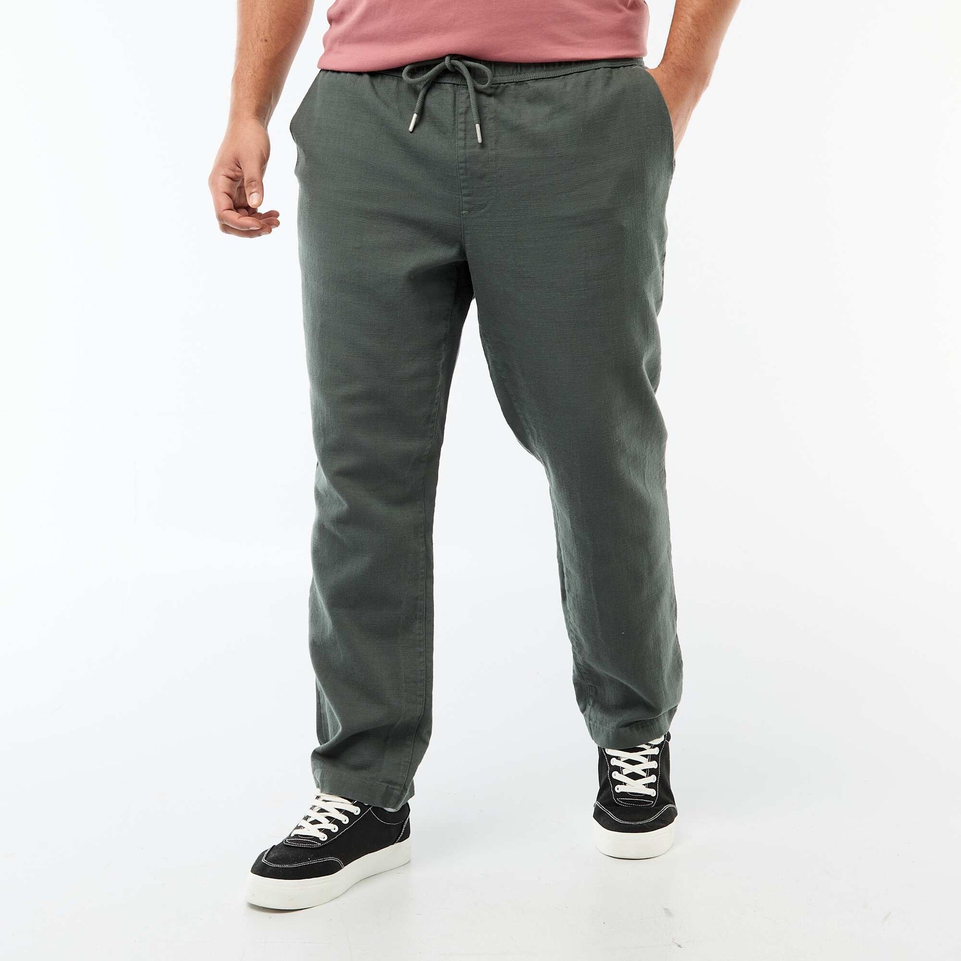 Pantalon coupe droite esprit jogpant VERT