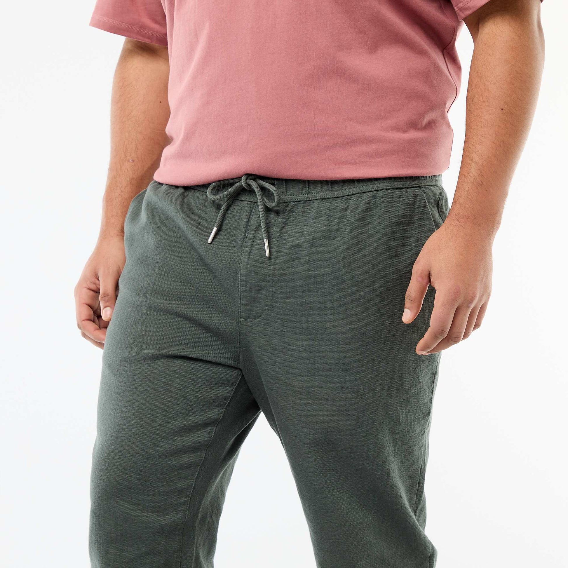 Pantalon coupe droite esprit jogpant VERT