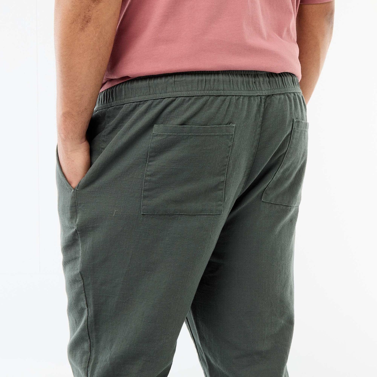 Pantalon coupe droite esprit jogpant VERT