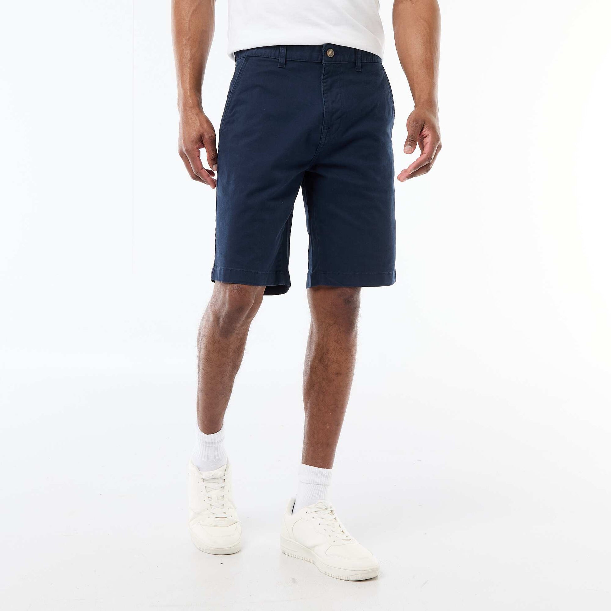 Bermuda chino uni en twill BLEU