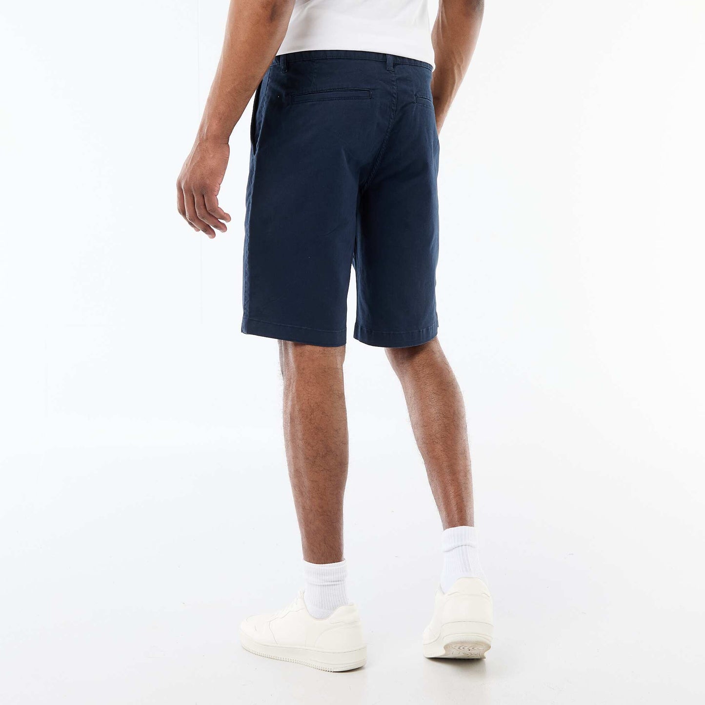 Bermuda chino uni en twill BLEU