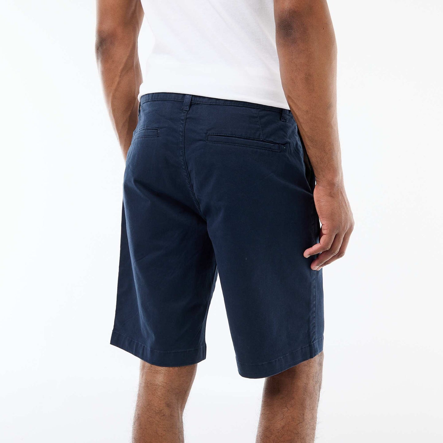 Bermuda chino uni en twill BLEU