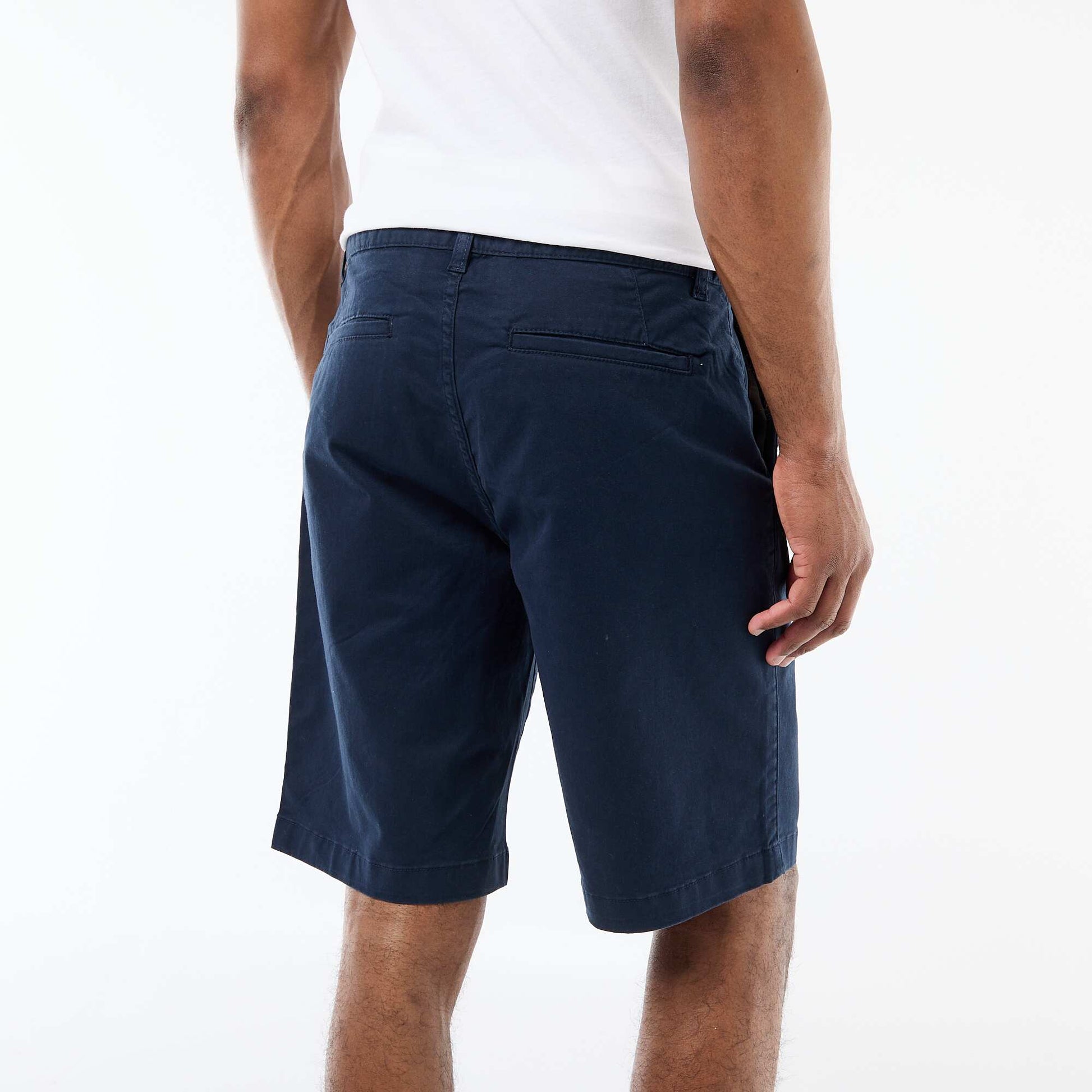 Bermuda chino uni en twill BLEU