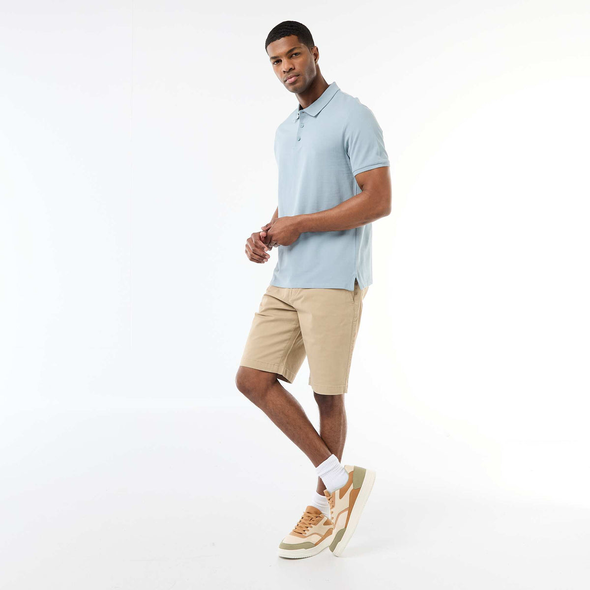 Bermuda chino uni en twill BEIGE