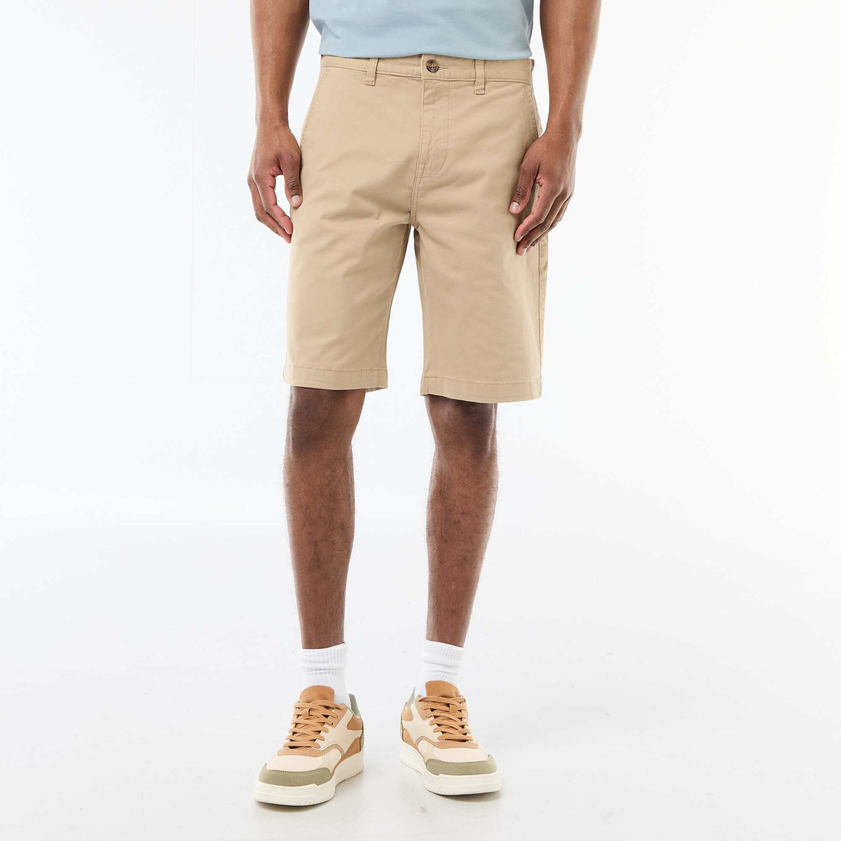 Bermuda chino uni en twill BEIGE