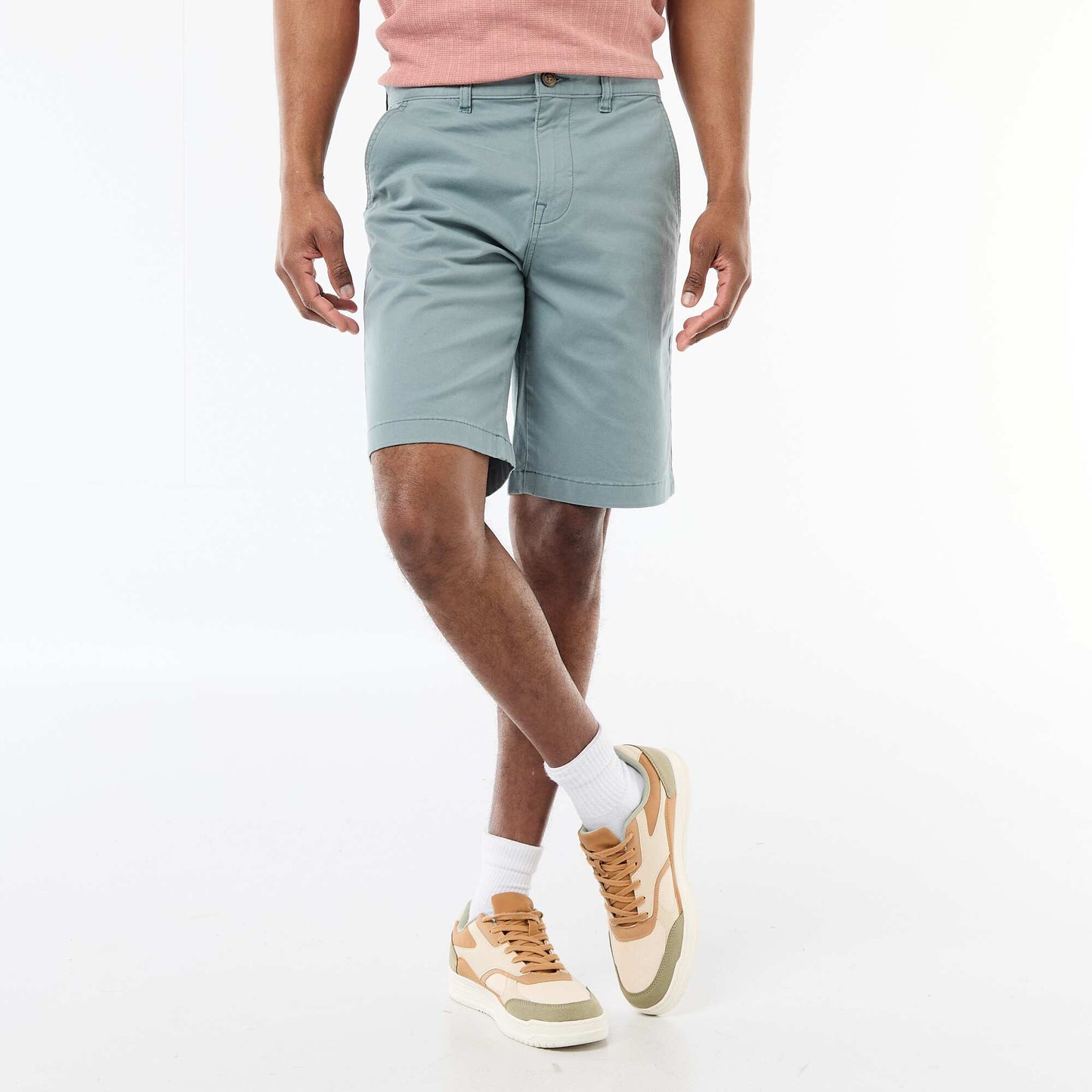 Bermuda chino uni en twill BLEU