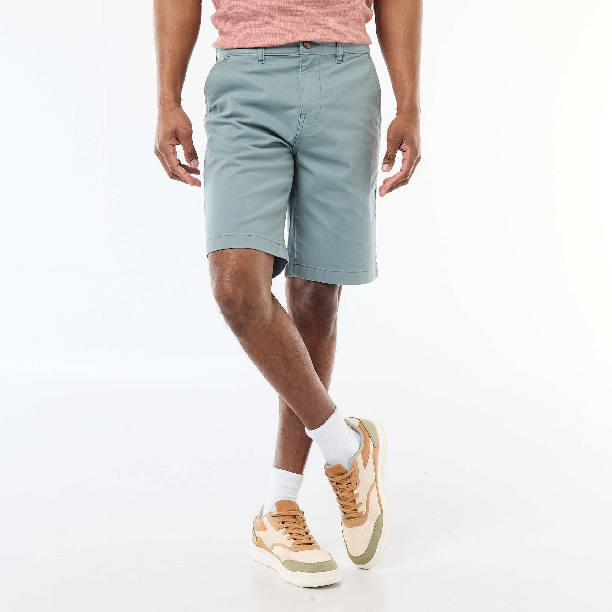 Bermuda chino uni en twill BLEU