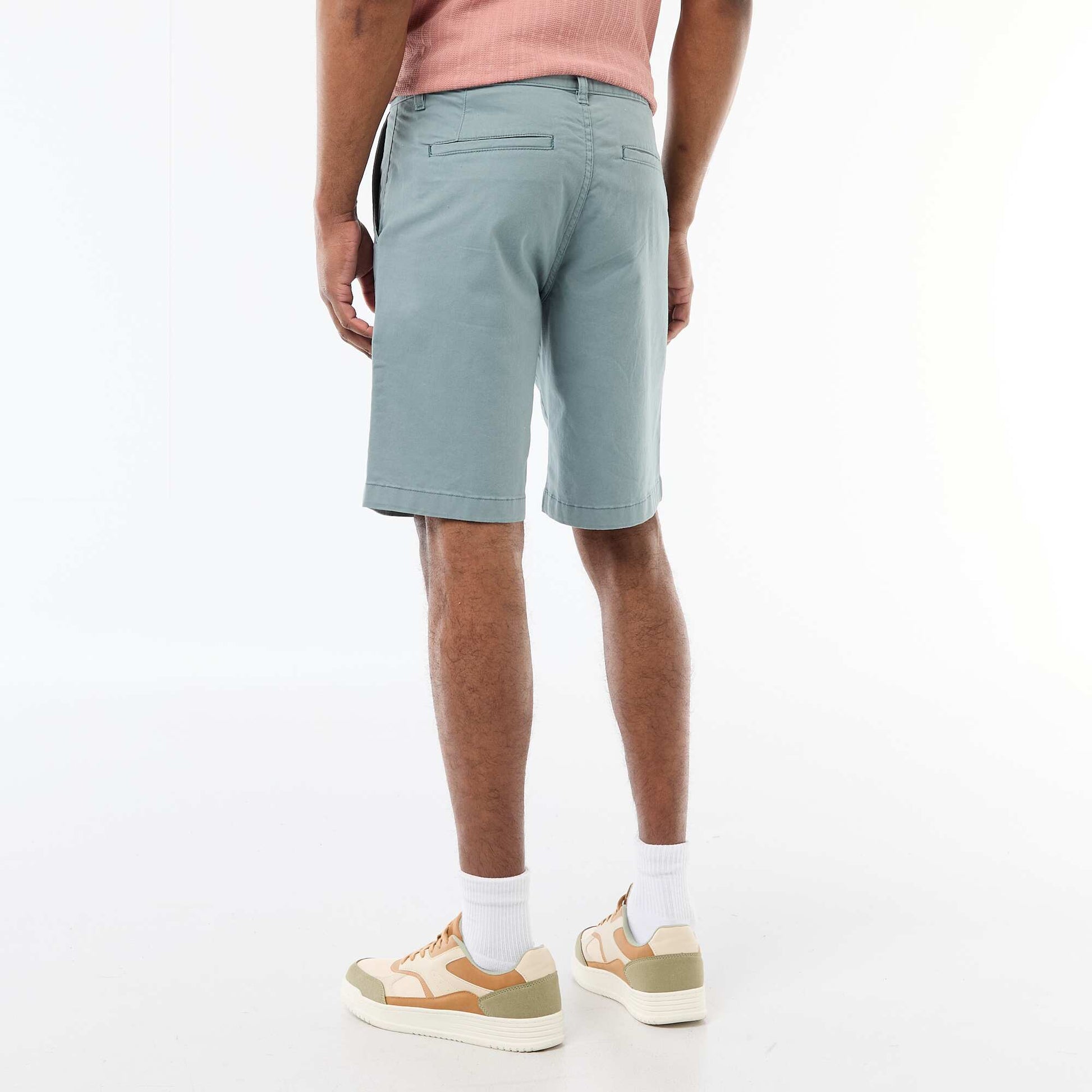Bermuda chino uni en twill BLEU