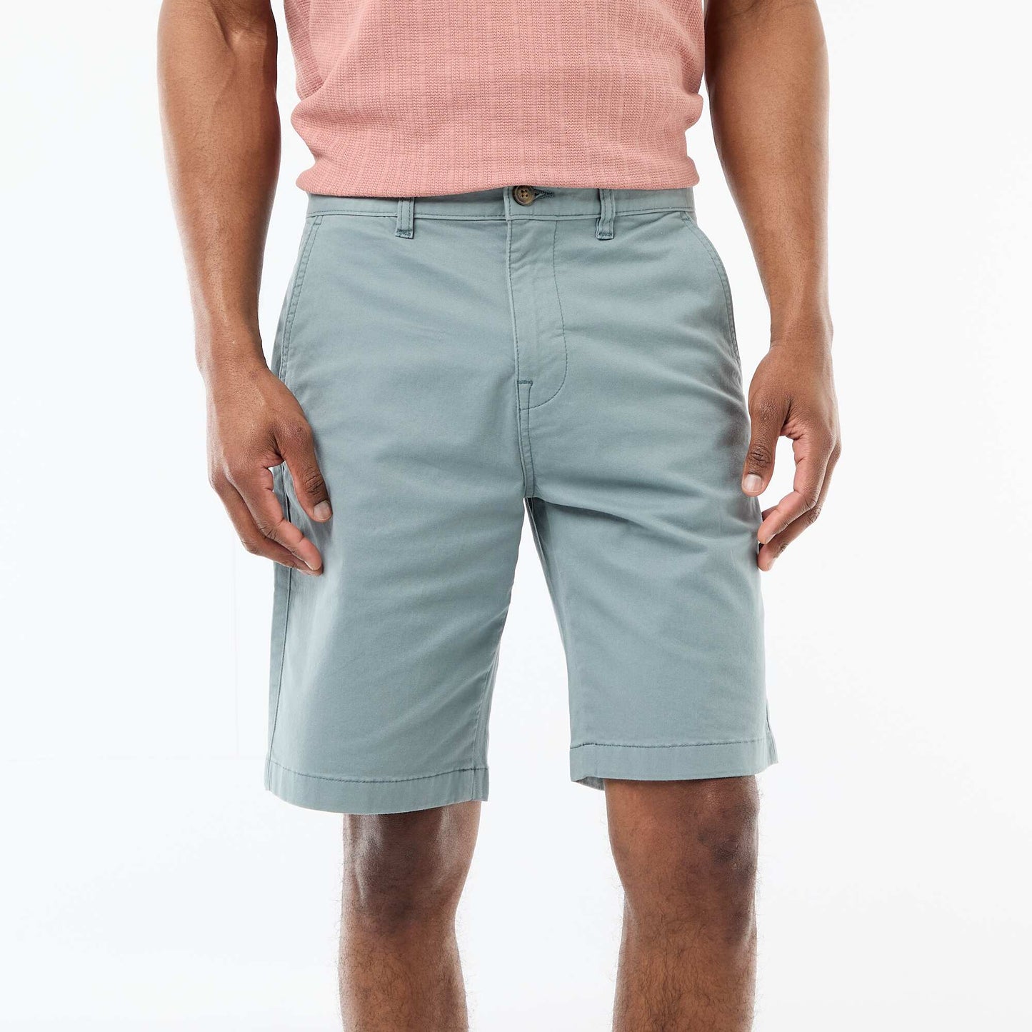Bermuda chino uni en twill BLEU
