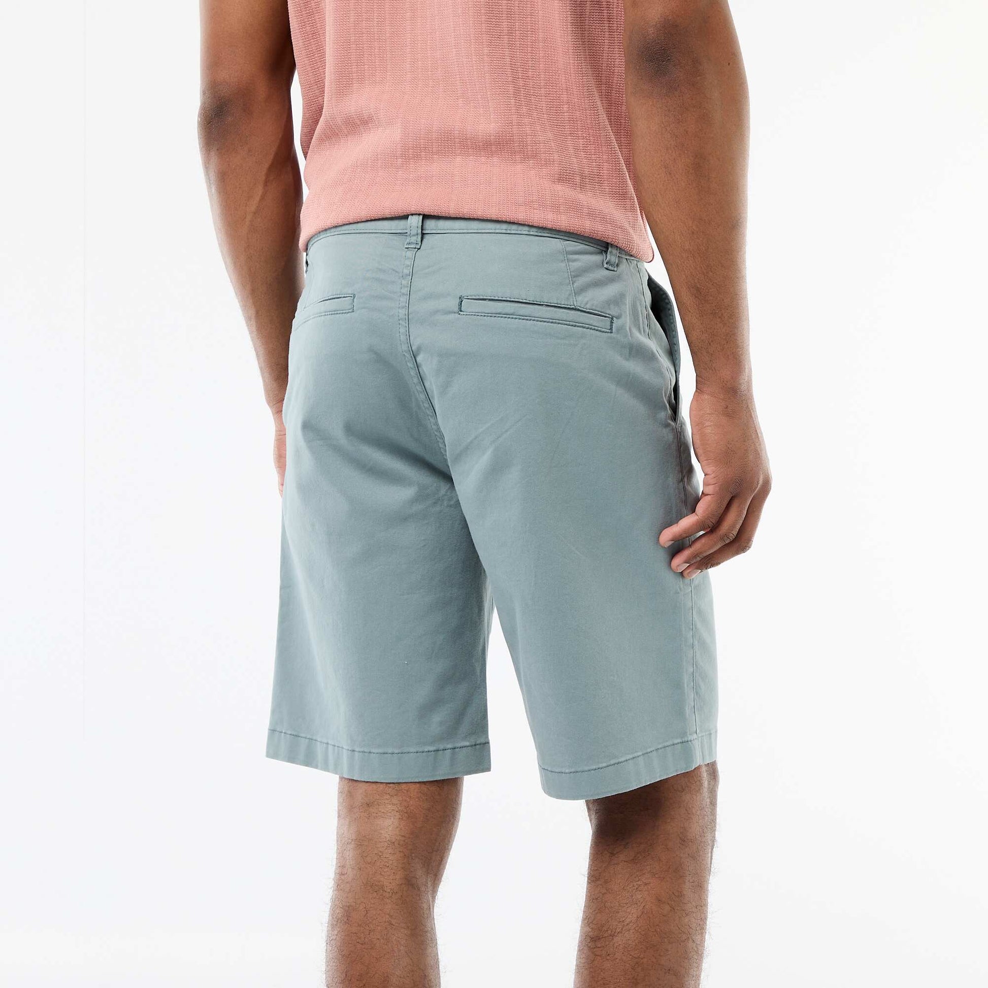 Bermuda chino uni en twill BLEU