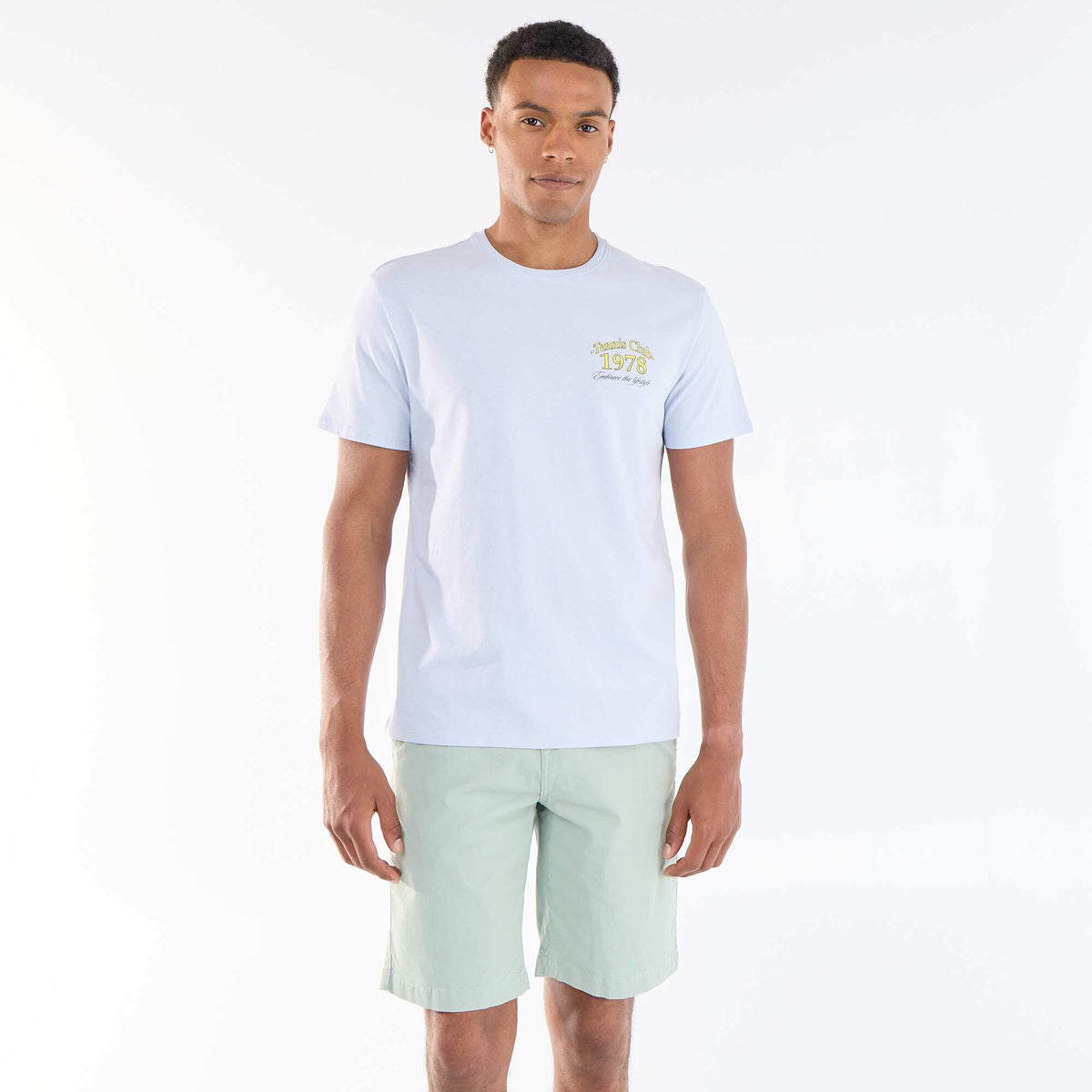 Bermuda chino uni en twill VERT