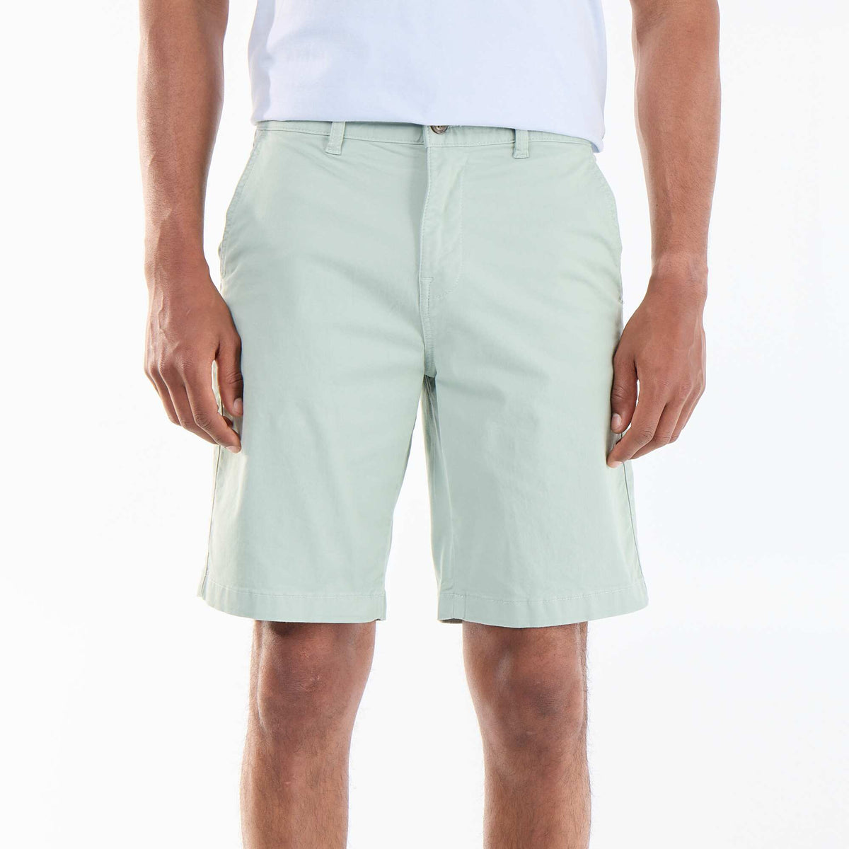 Bermuda chino uni en twill VERT