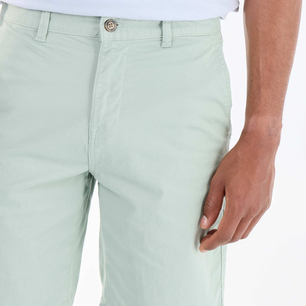 Bermuda chino uni en twill VERT