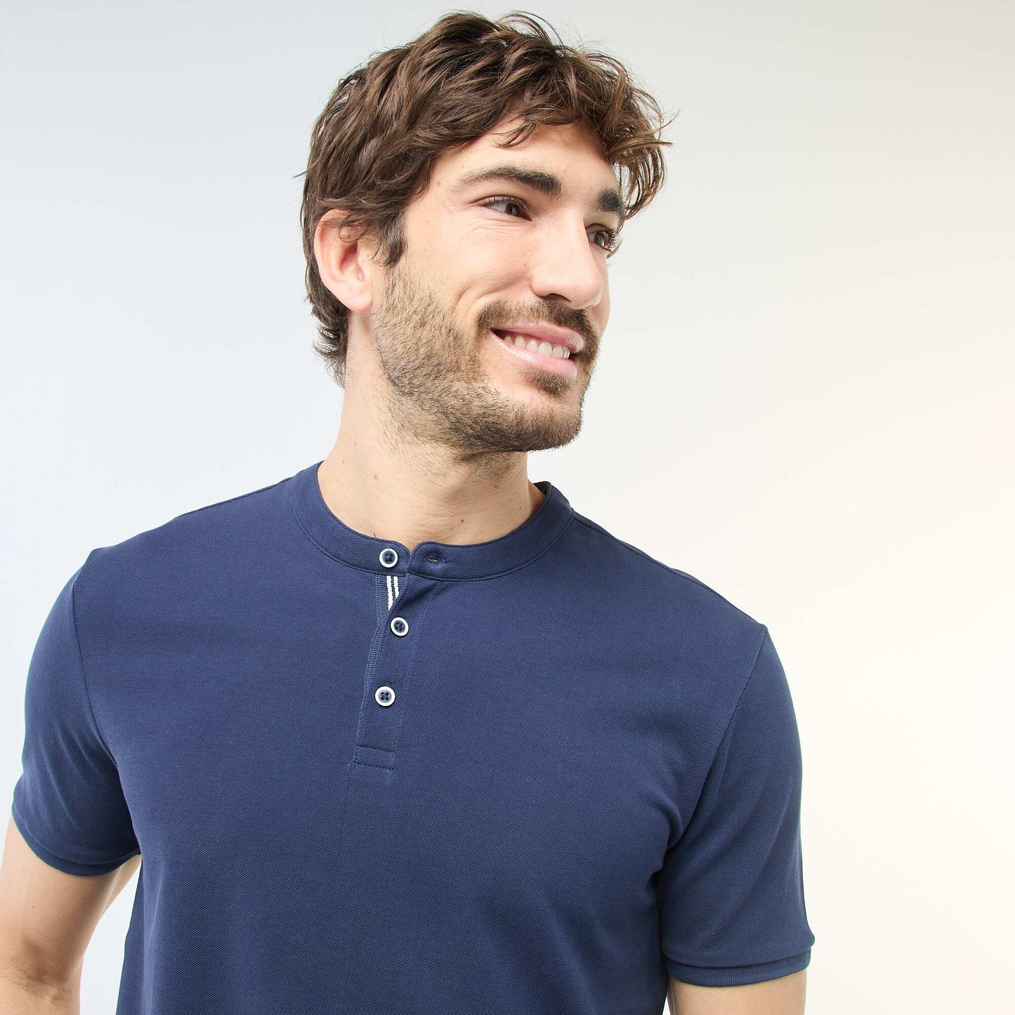 Polo col mao BLEU MARINE
