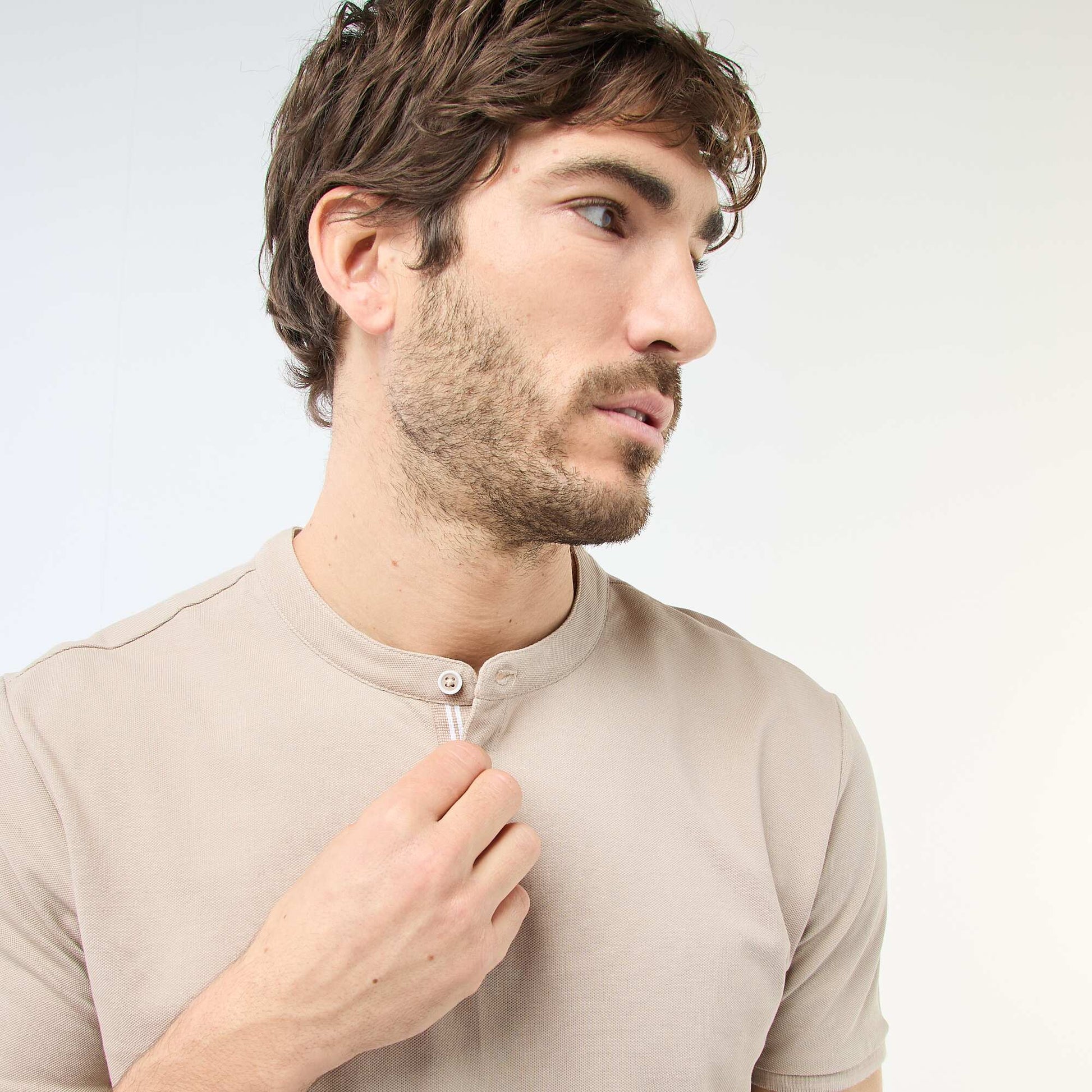 Polo col mao BEIGE