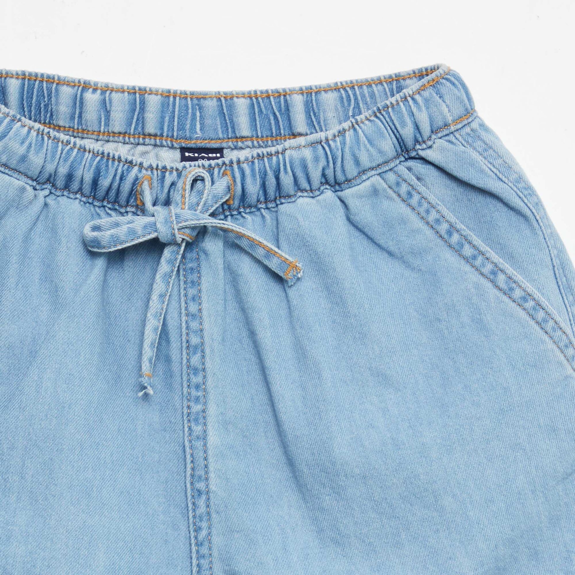 Short en  denim léger BLEU