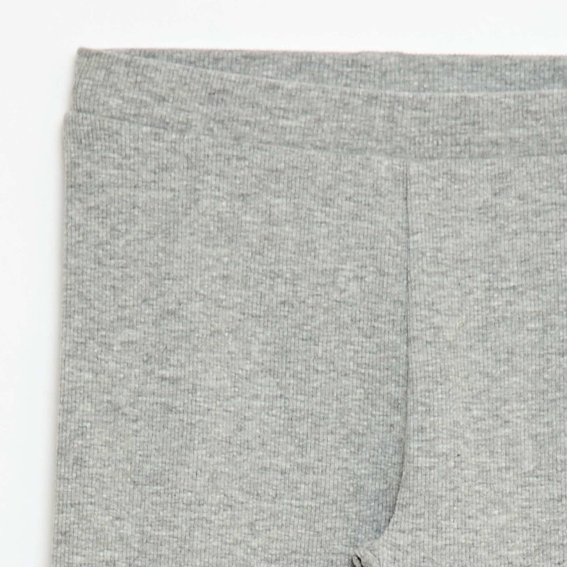 Legging maillé en coton uni GRIS